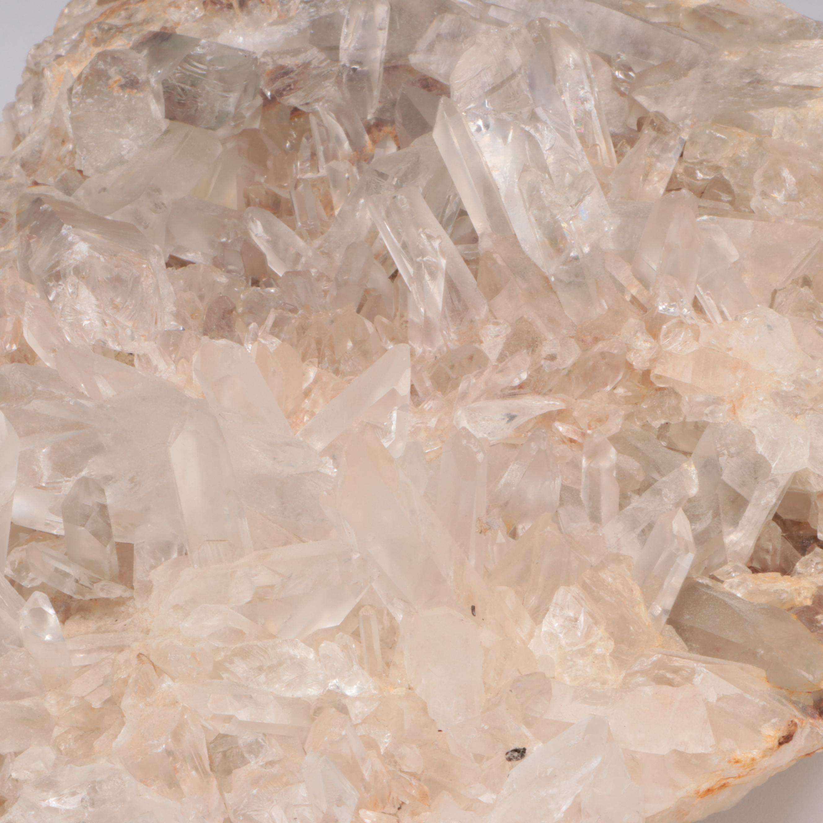 Himalayan Salt Rock and Mineral Fountain with Quartz Specimen