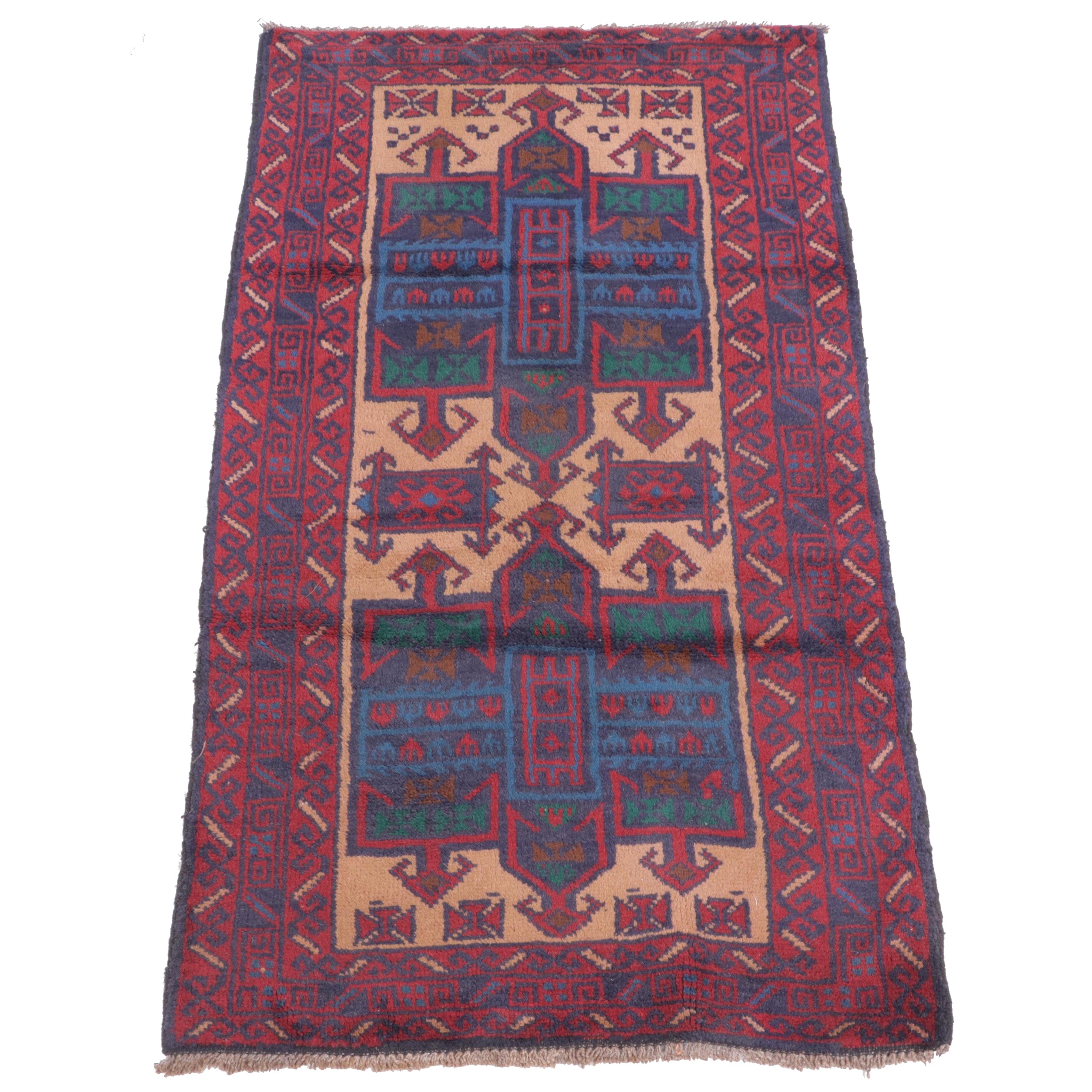 2'9 x 5' Hand-Knotted Afghan Taimani Accent Rug