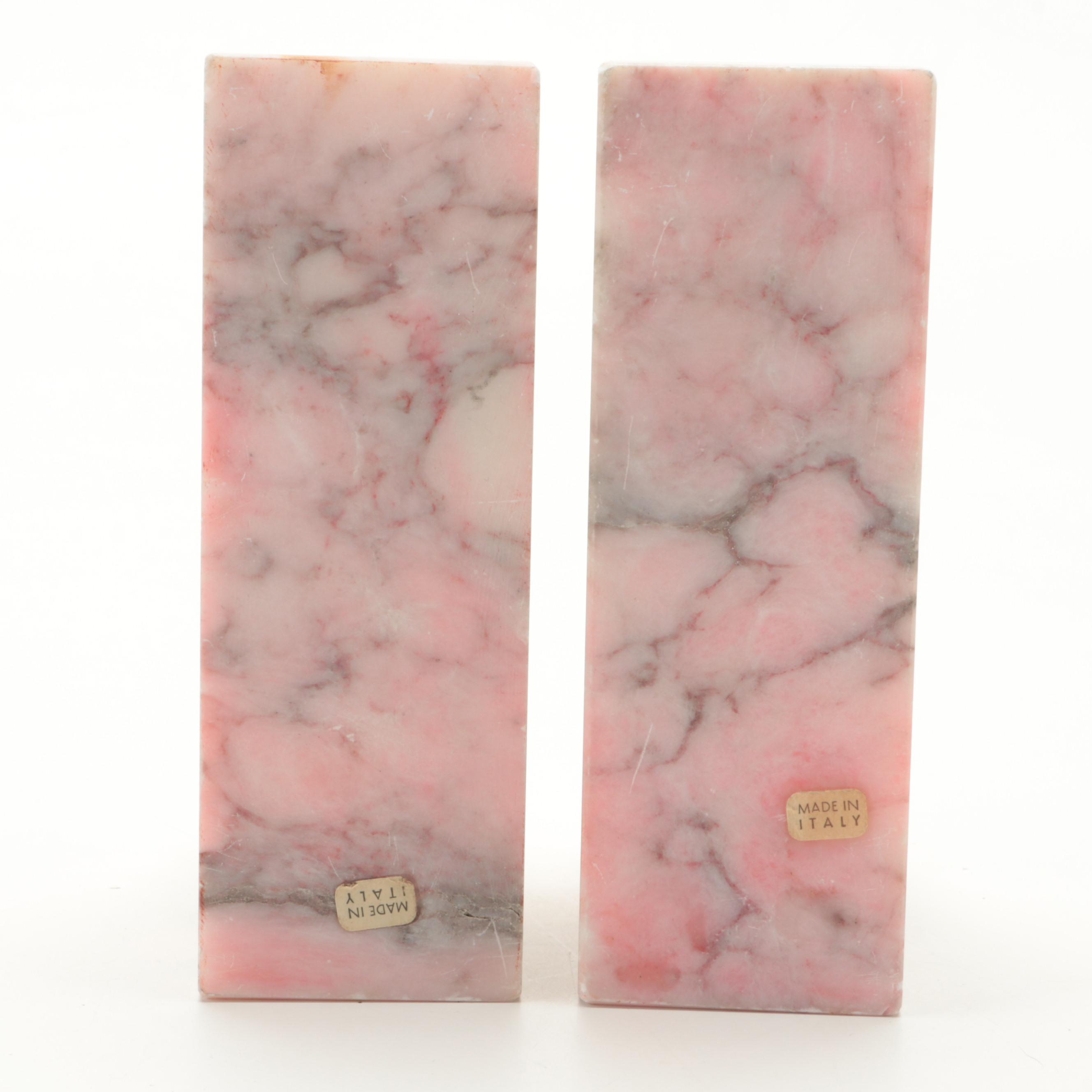 Roseville Pottery Clematis Vase, Hall Pottery Cornucopias and Marble Bookends