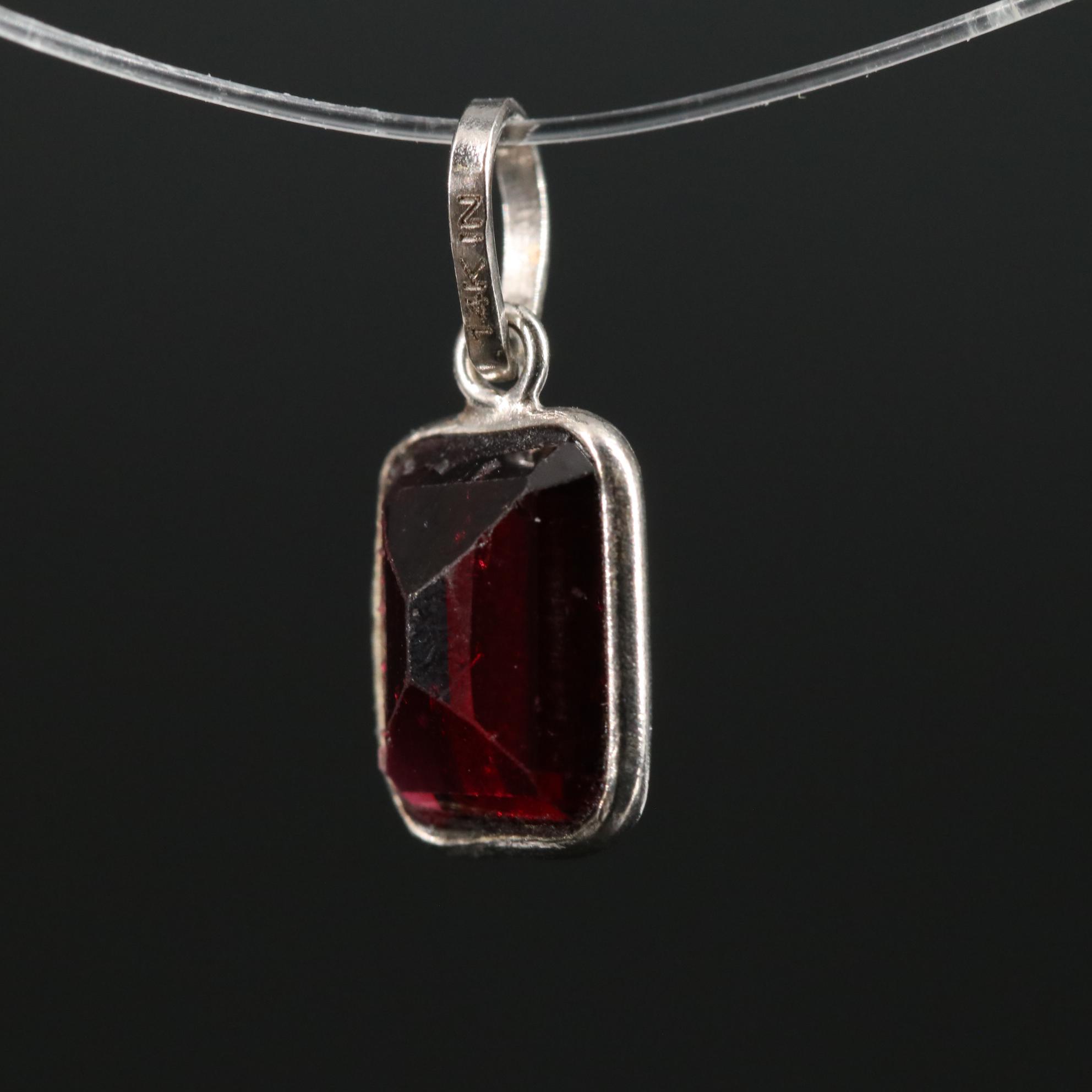 14K Garnet Pendant