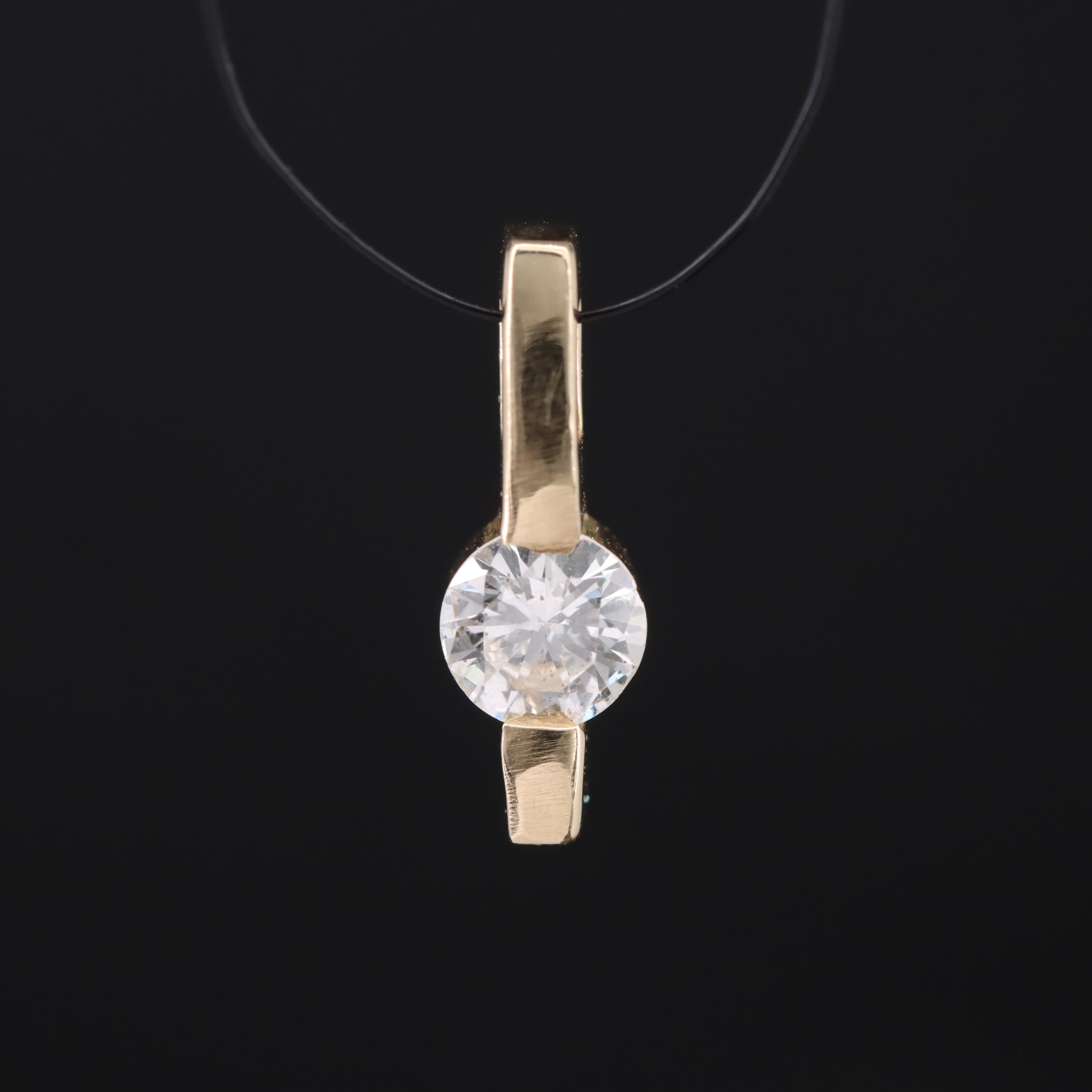 14K 0.33 CT Diamond Slide Pendant