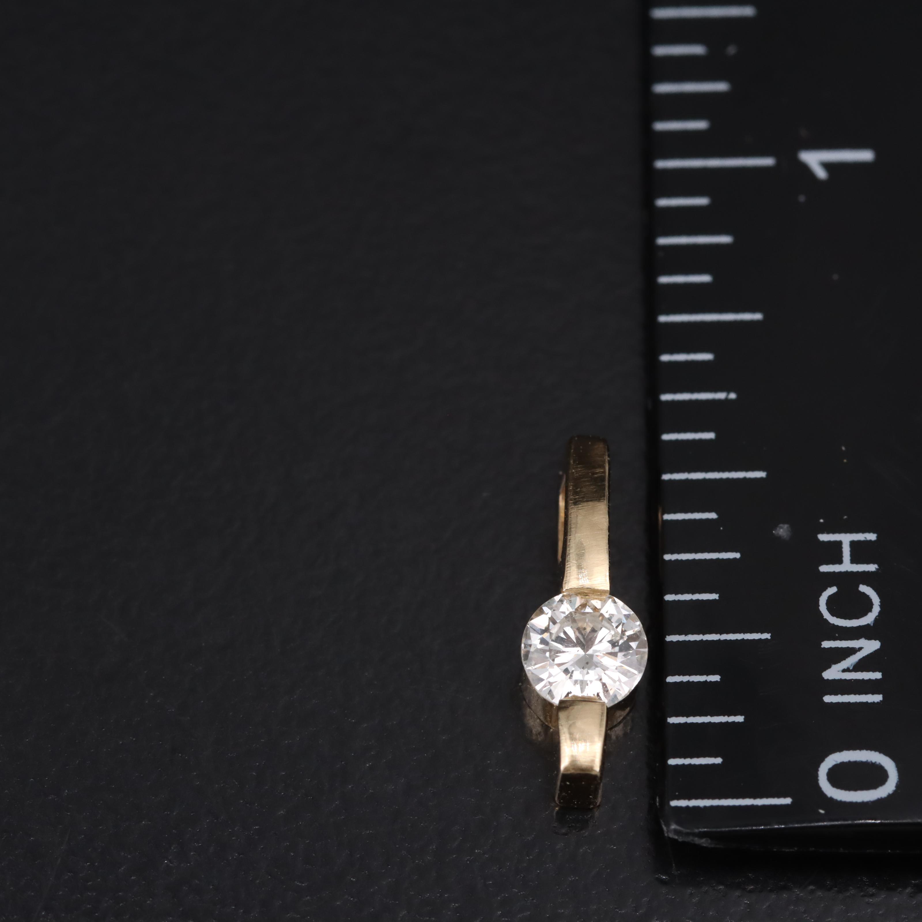 14K 0.33 CT Diamond Slide Pendant