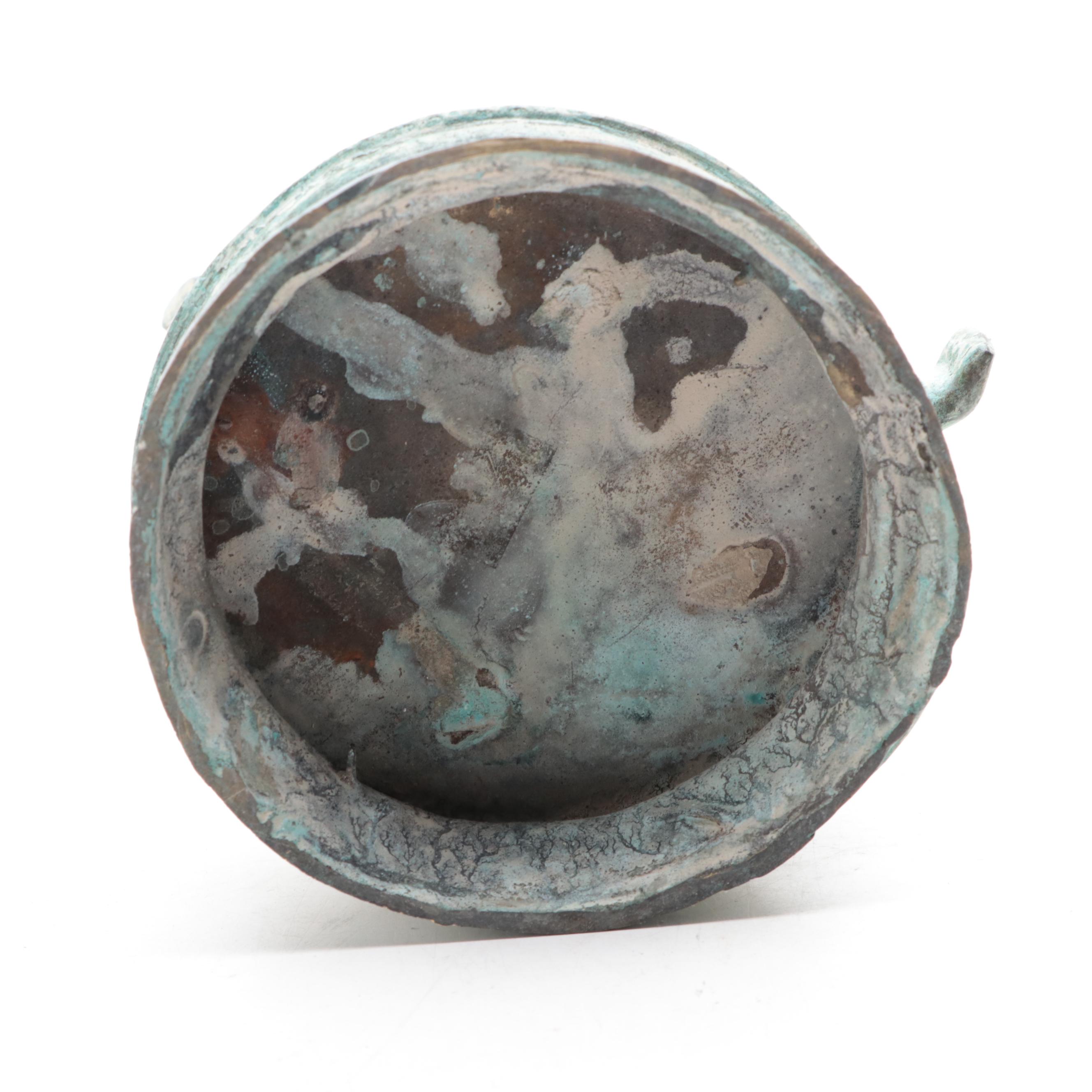 Thai Bronze-Patinated Brass Figure of a Musician