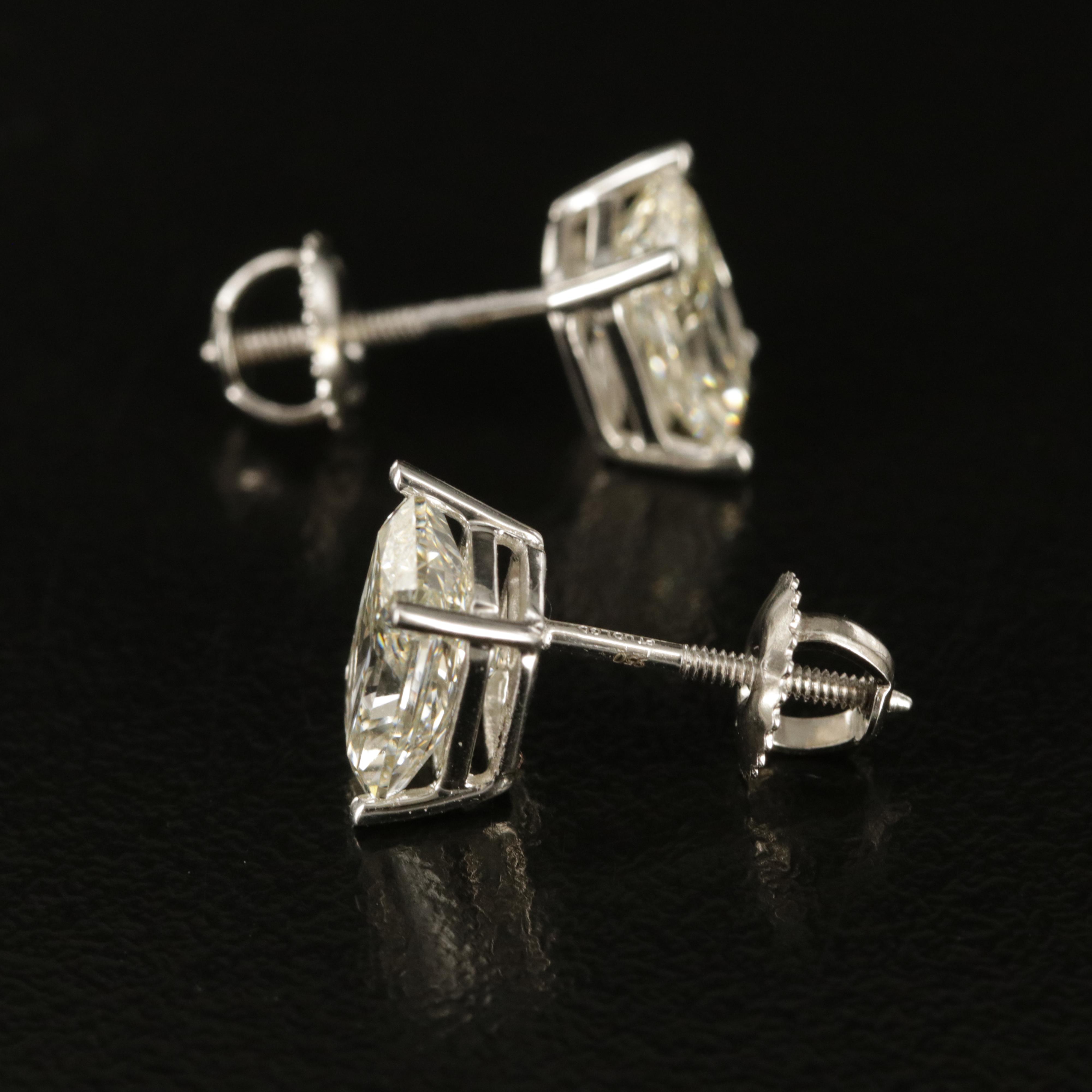 Platinum 3.04 CTW Lab Grown Diamond Stud Earrings