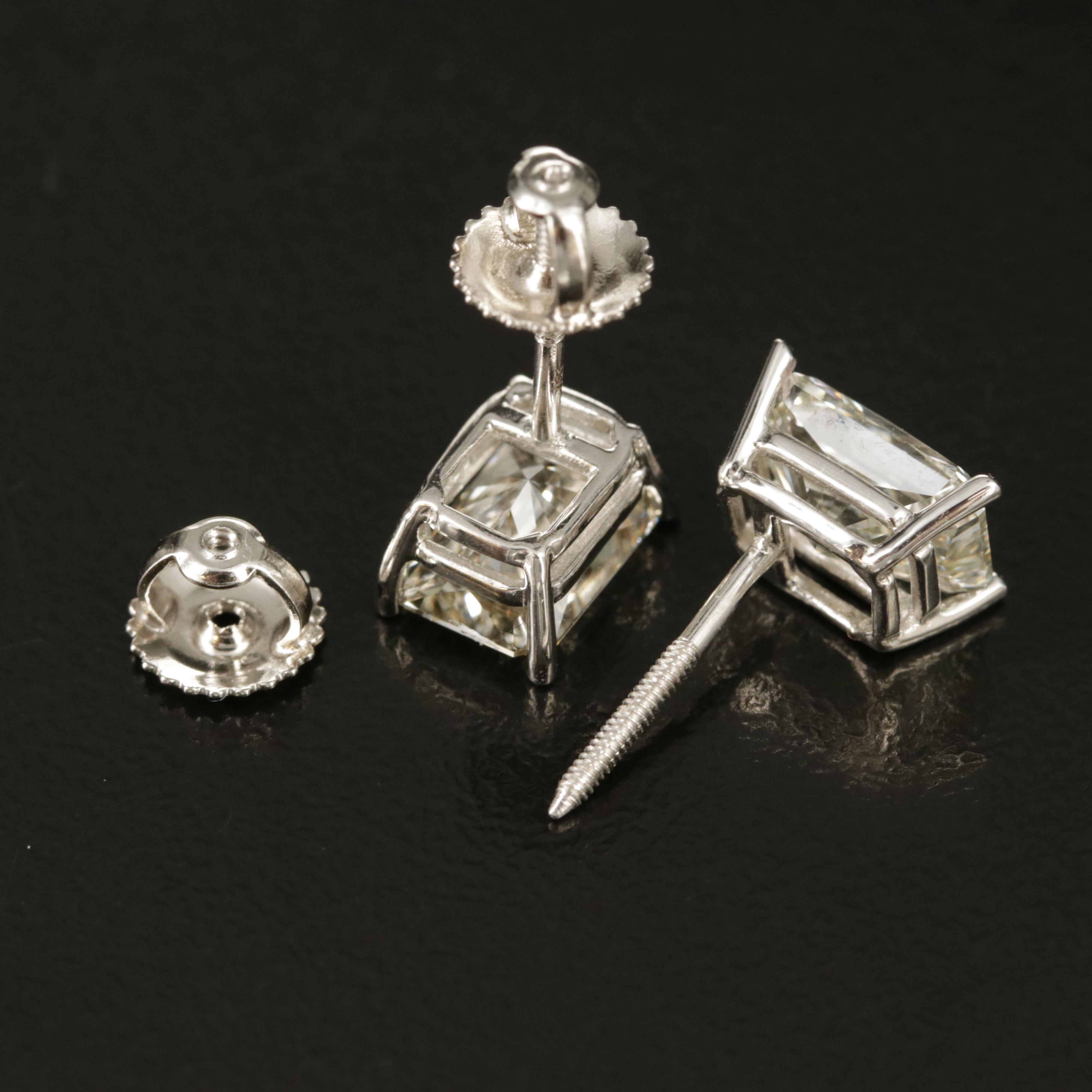 Platinum 3.04 CTW Lab Grown Diamond Stud Earrings