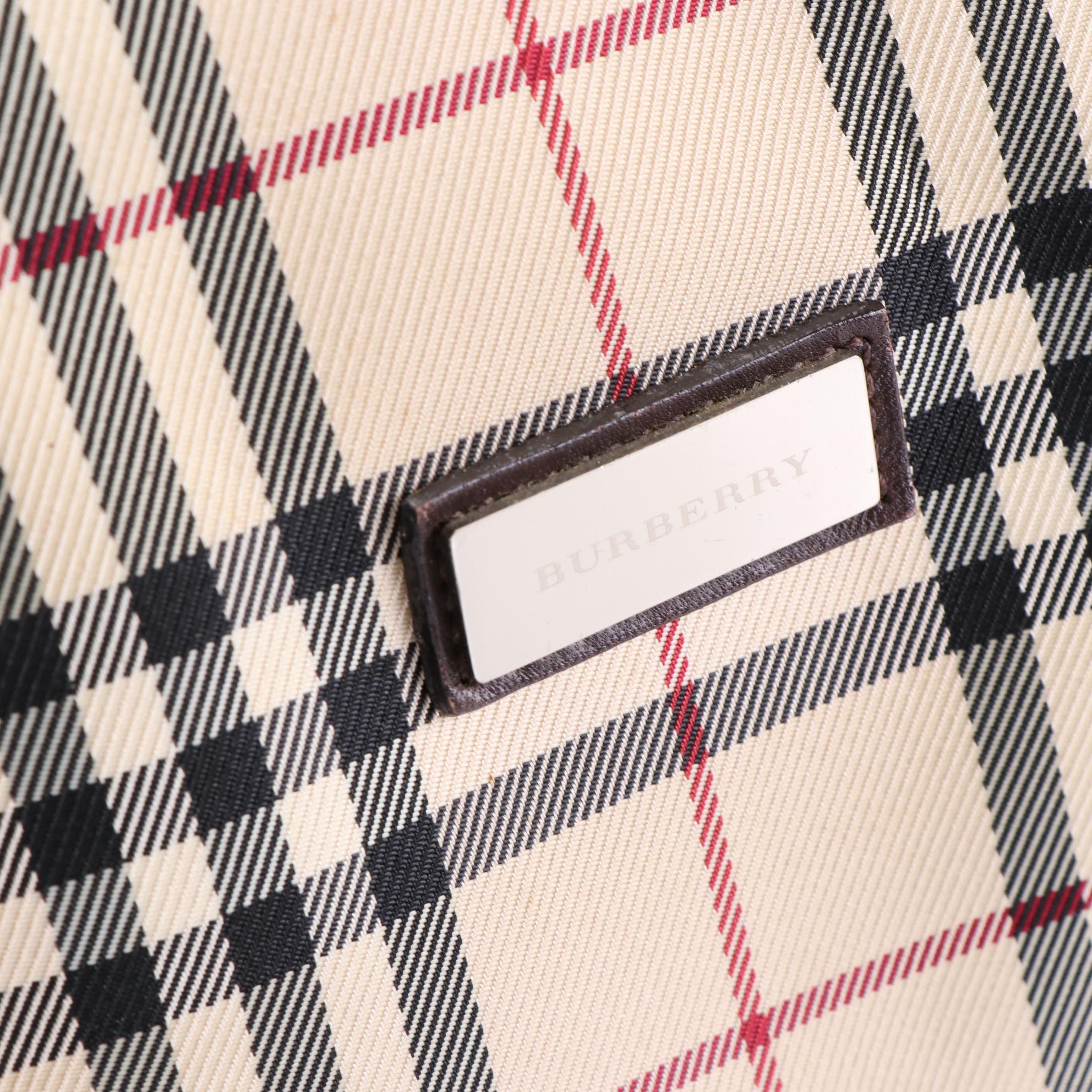 Burberry House Check Canvas and Leather Convertible Bag