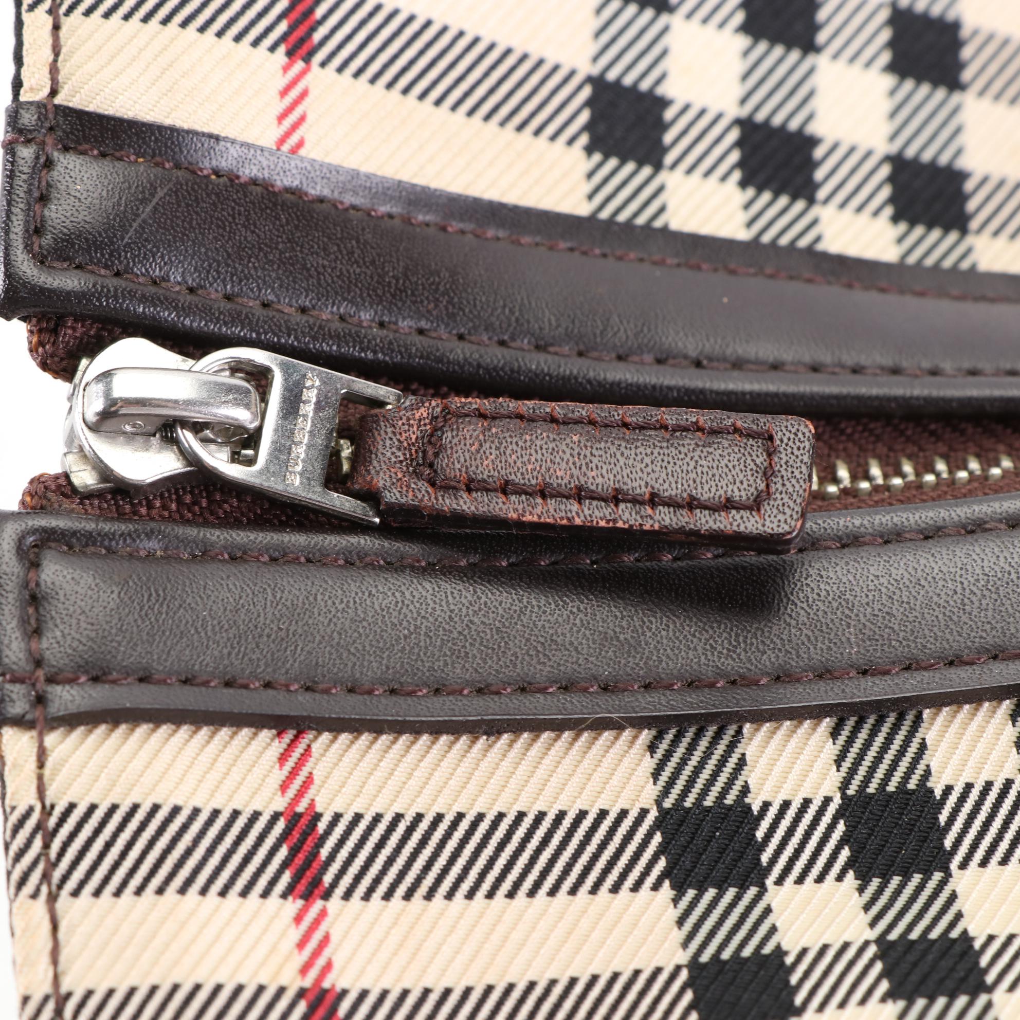 Burberry House Check Canvas and Leather Convertible Bag