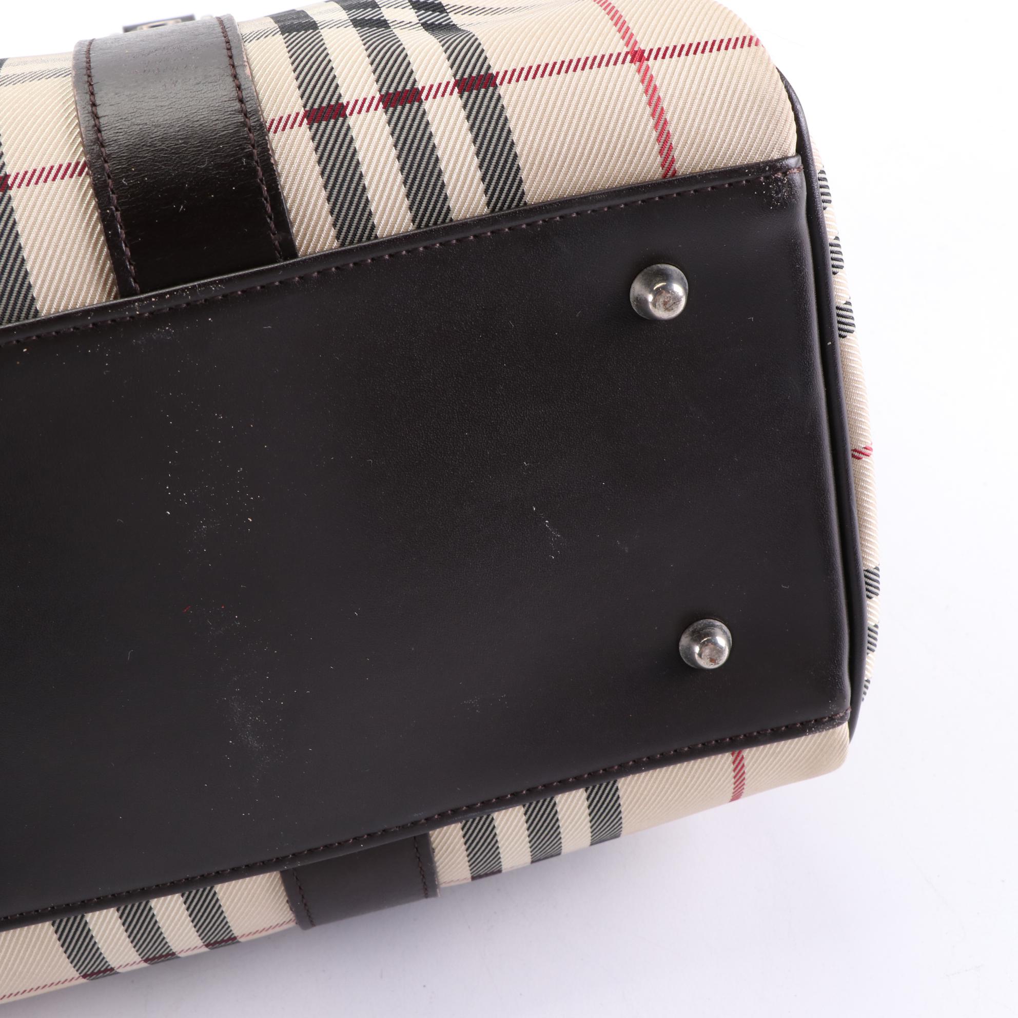Burberry House Check Canvas and Leather Convertible Bag