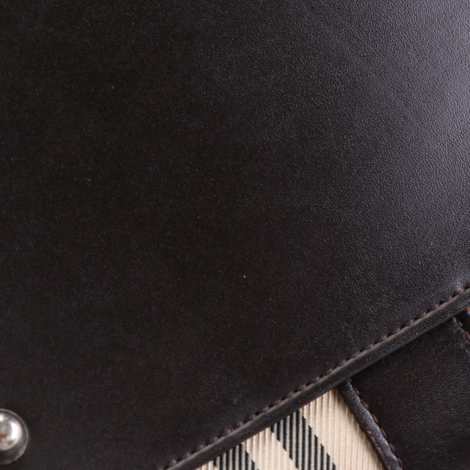 Burberry House Check Canvas and Leather Convertible Bag