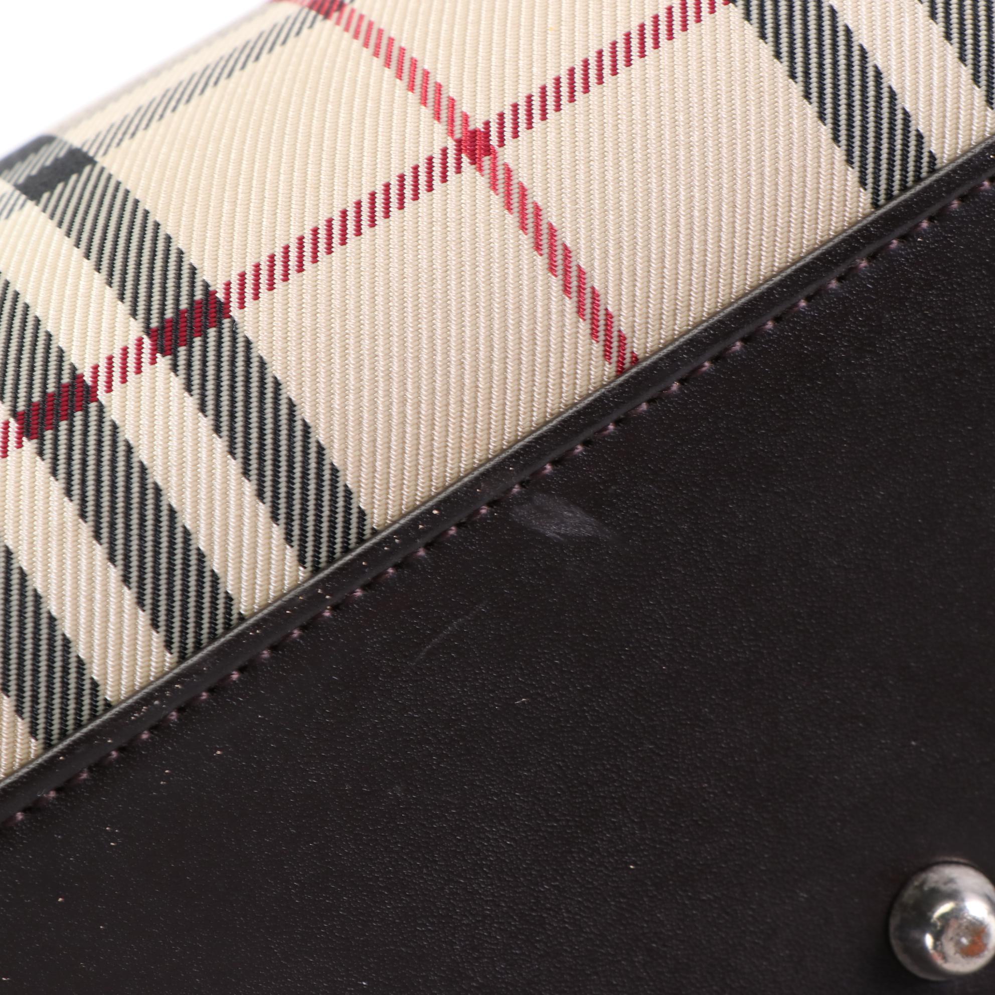 Burberry House Check Canvas and Leather Convertible Bag