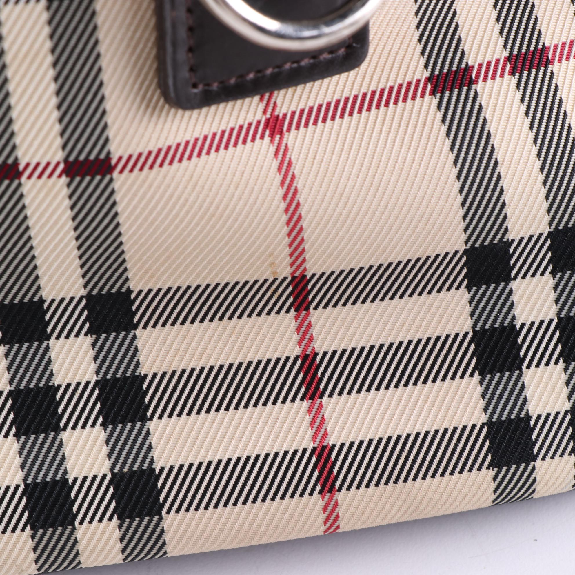 Burberry House Check Canvas and Leather Convertible Bag