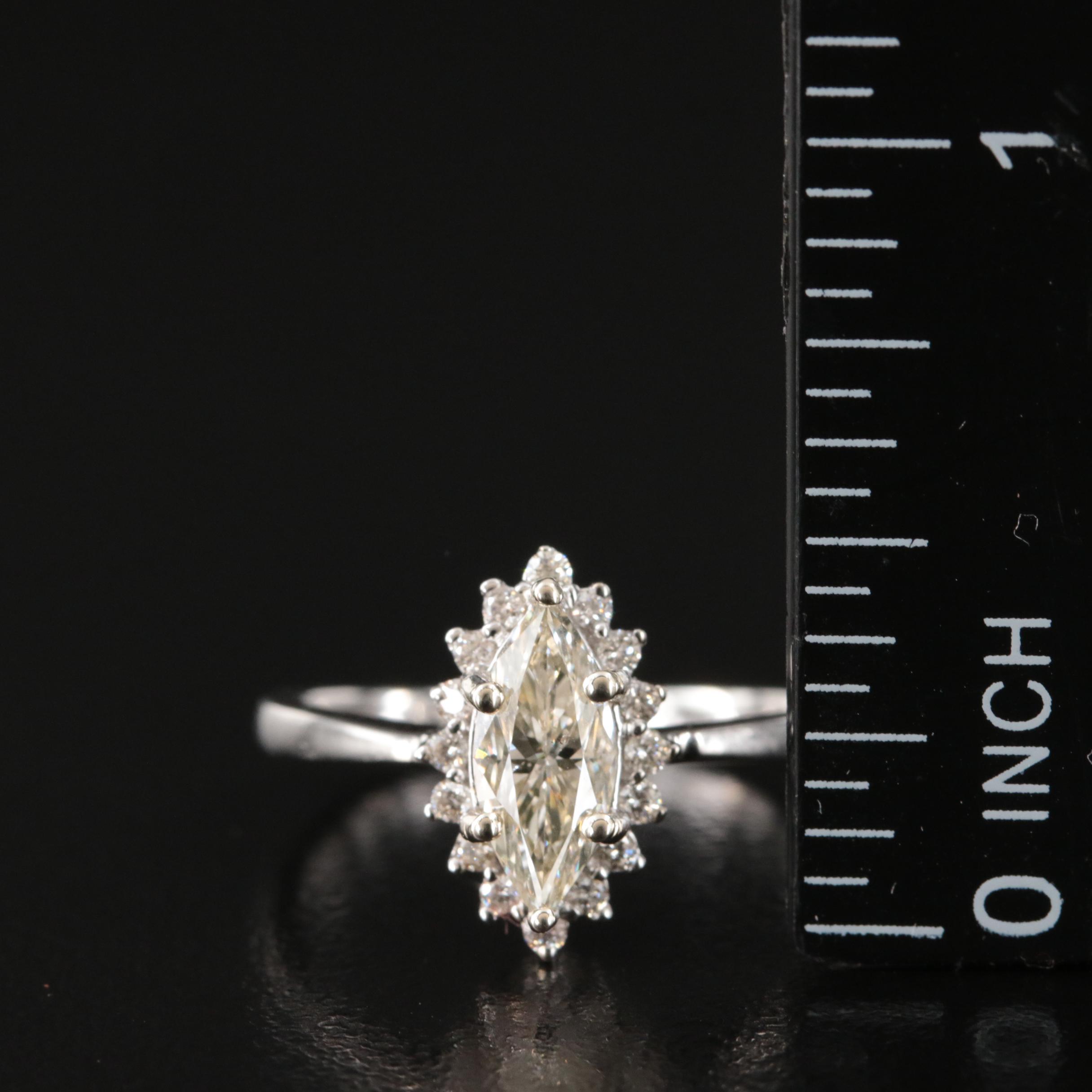 14K 1.07 CTW Diamond Navette Ring