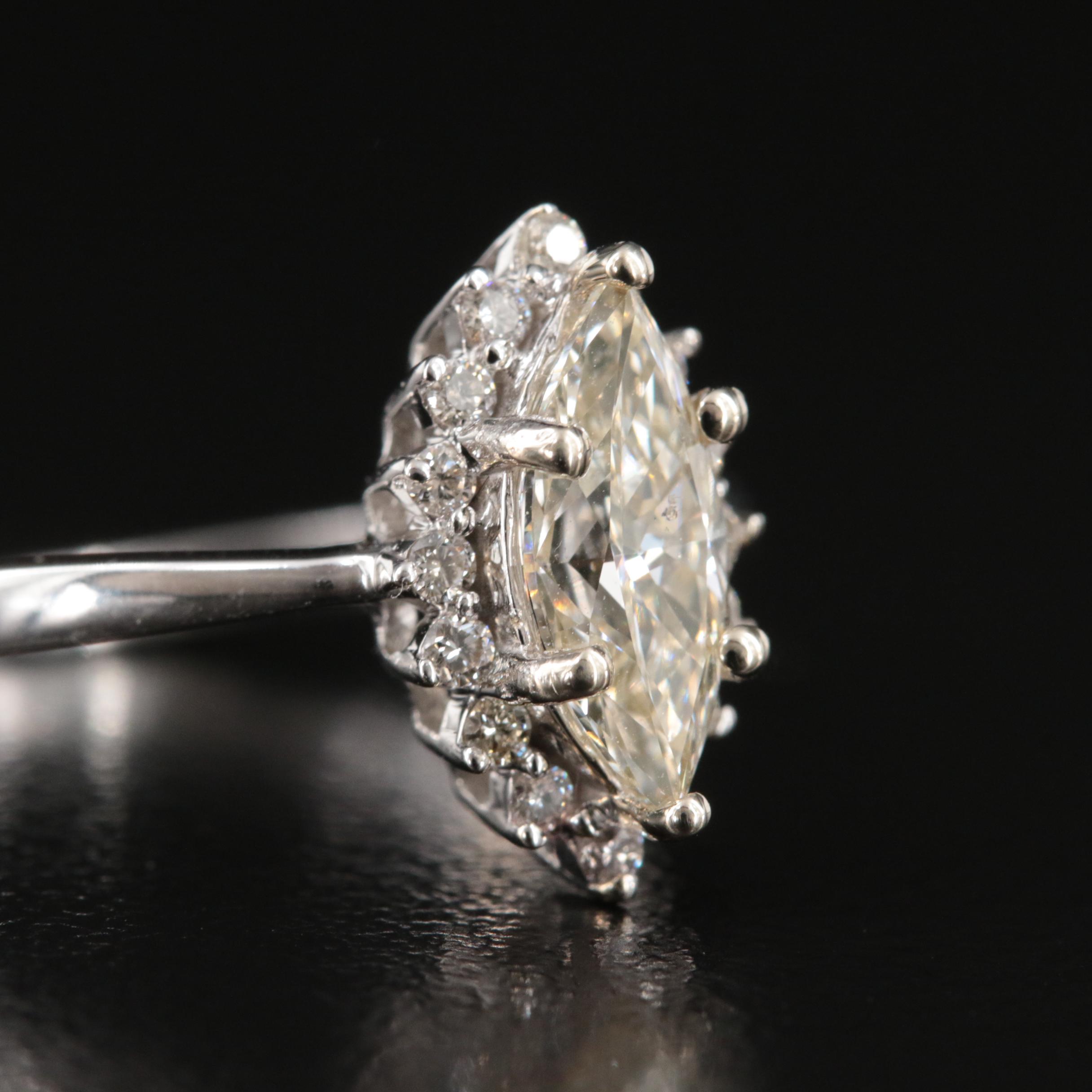 14K 1.07 CTW Diamond Navette Ring