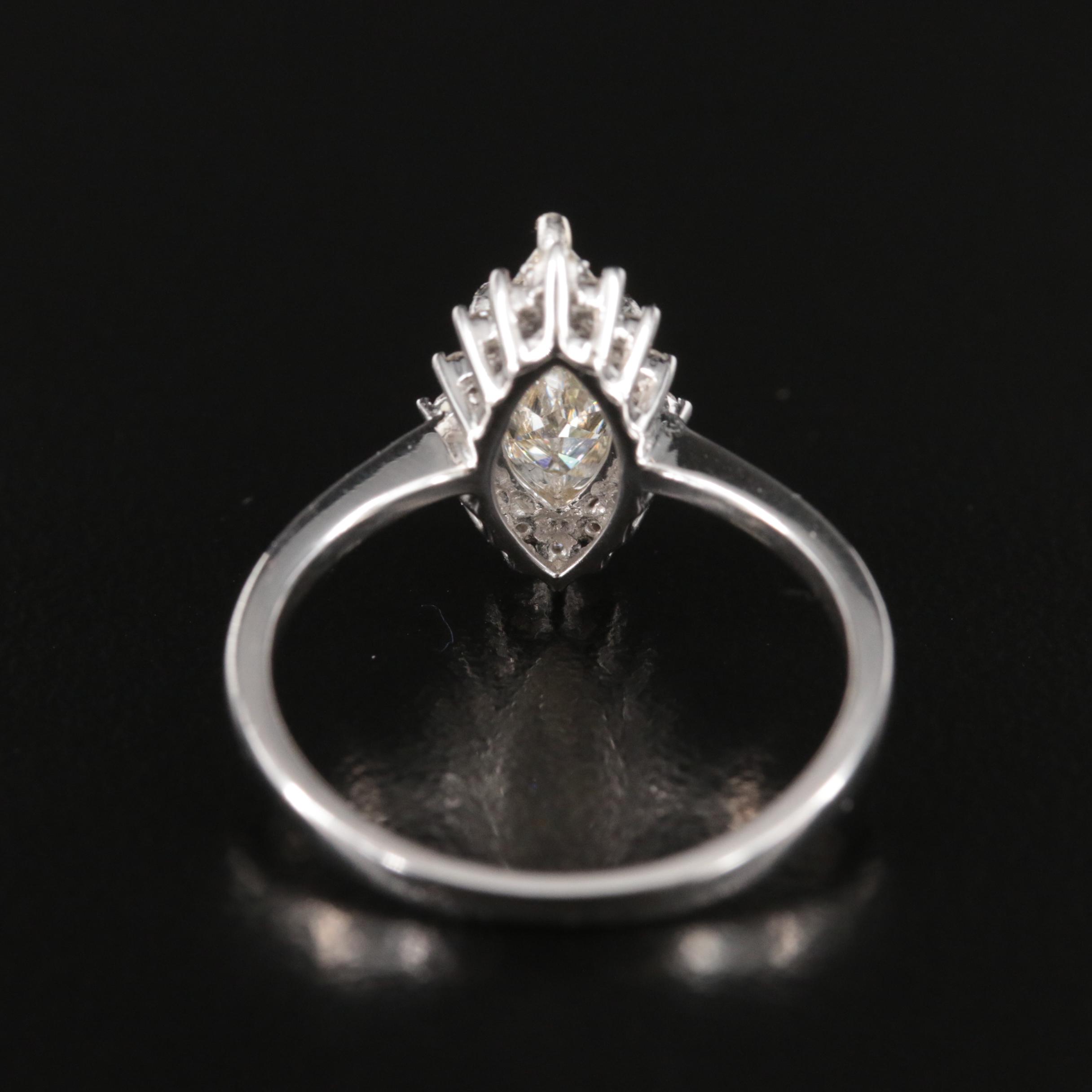 14K 1.07 CTW Diamond Navette Ring