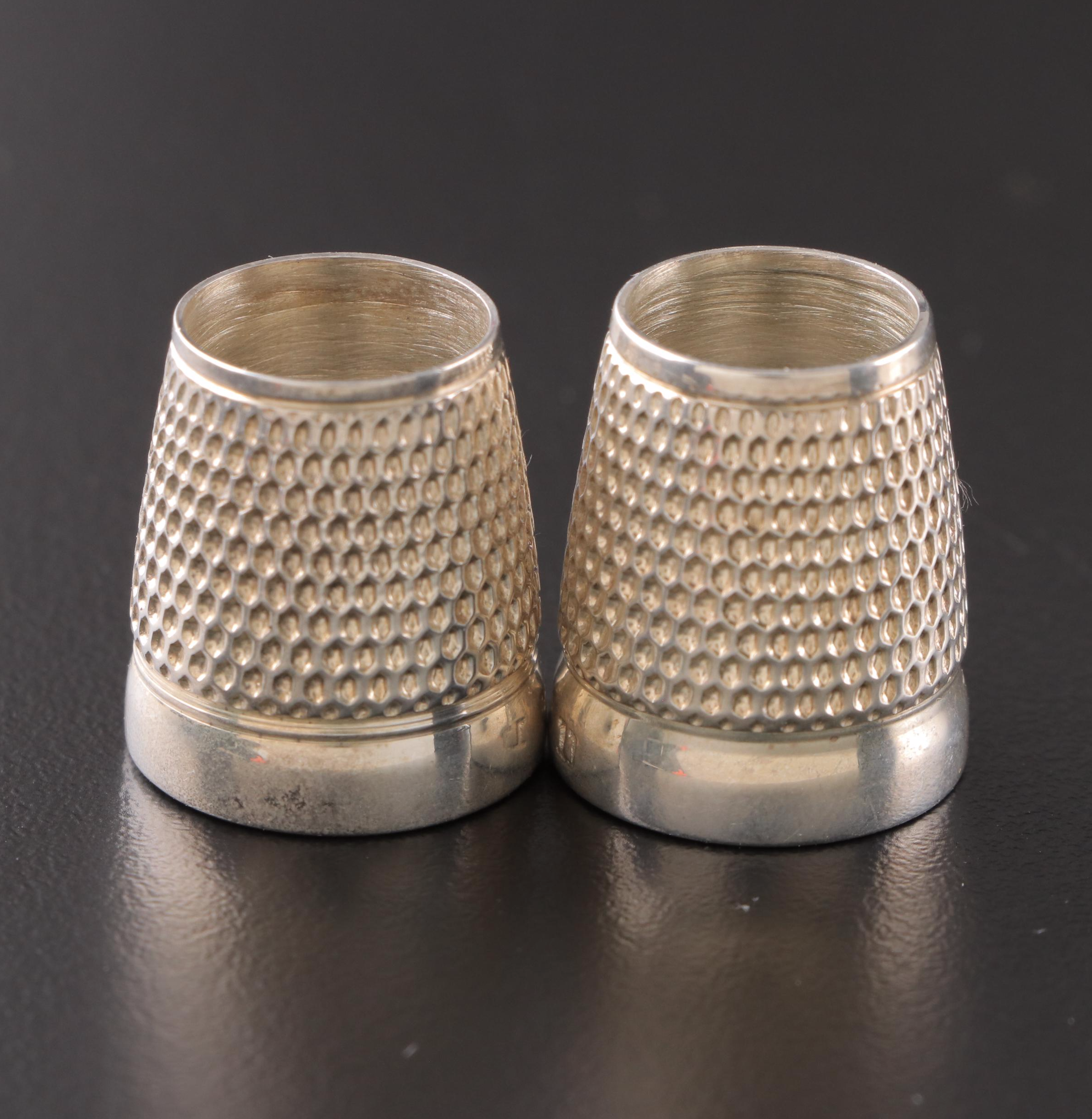 Simons Brothers and Other Sterling Silver and Silver Plate Thimbles