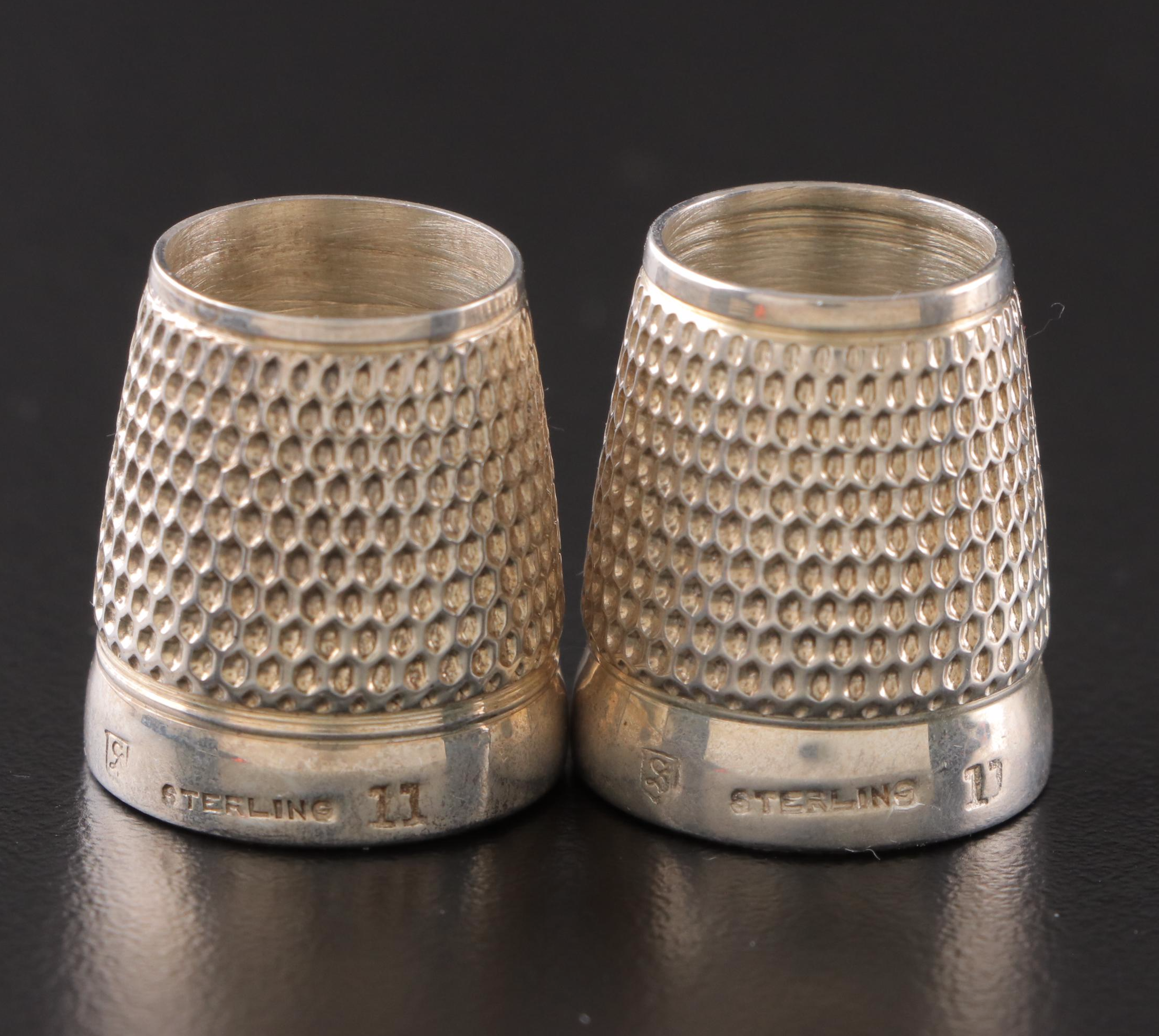 Simons Brothers and Other Sterling Silver and Silver Plate Thimbles