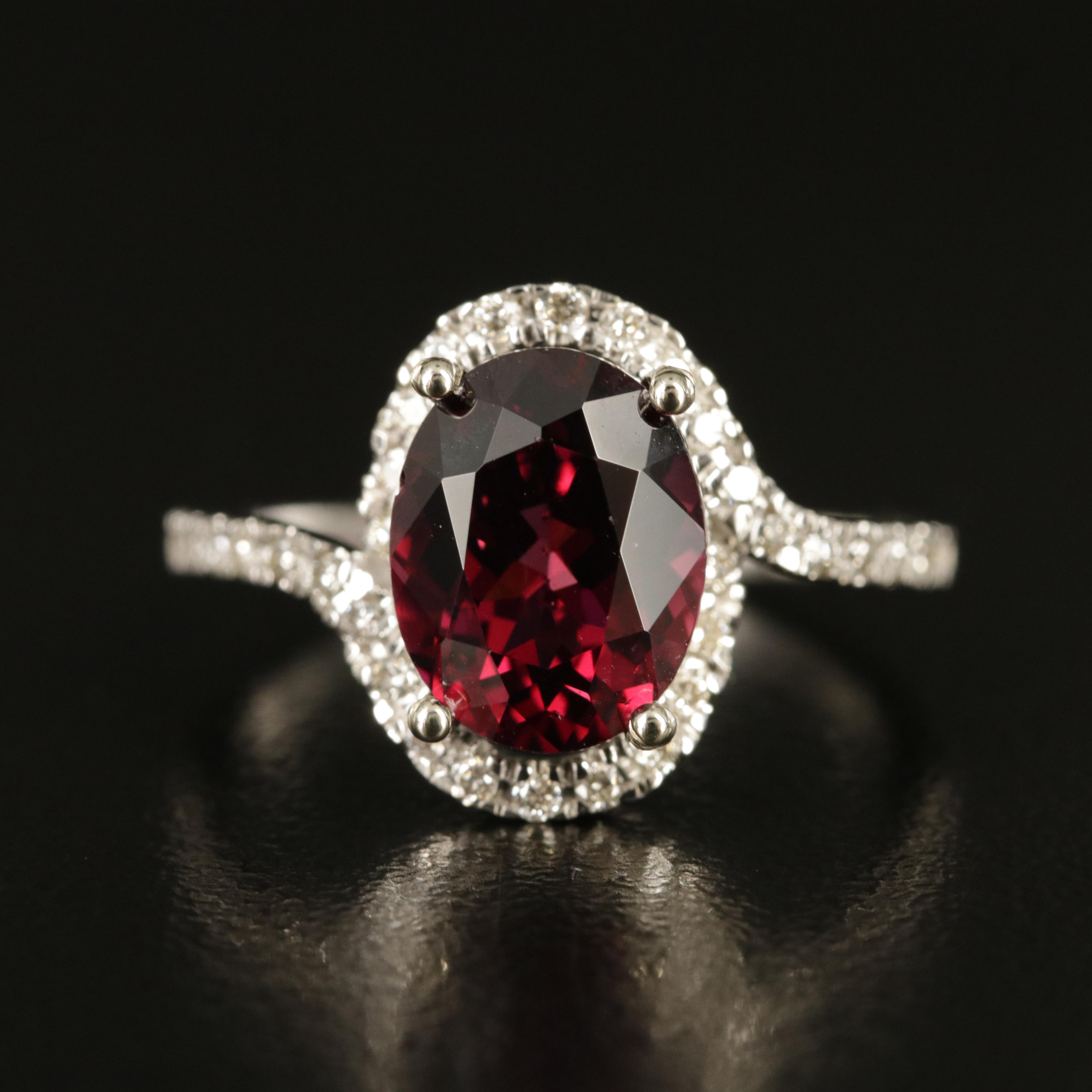 14K Garnet and Diamond Ring
