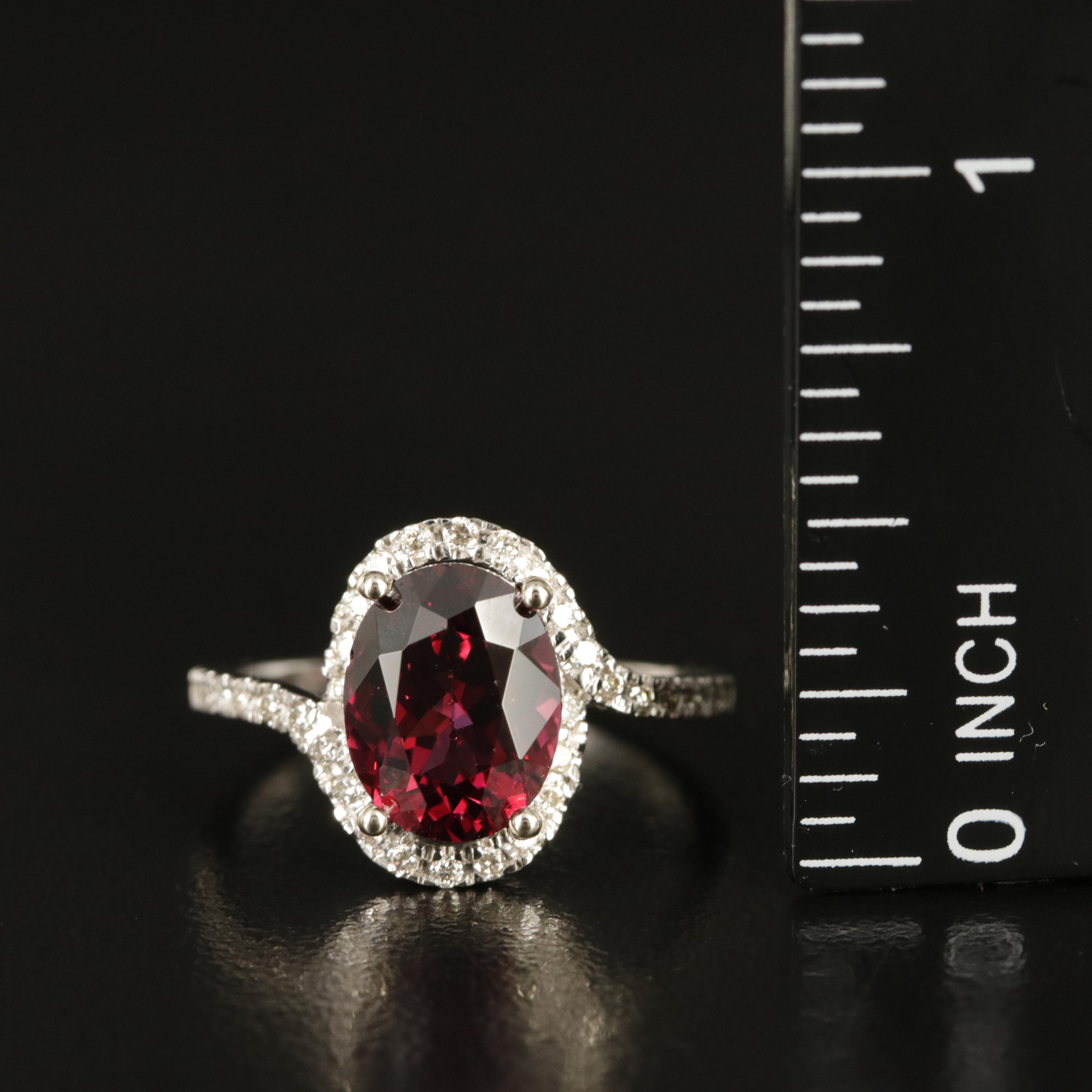 14K Garnet and Diamond Ring