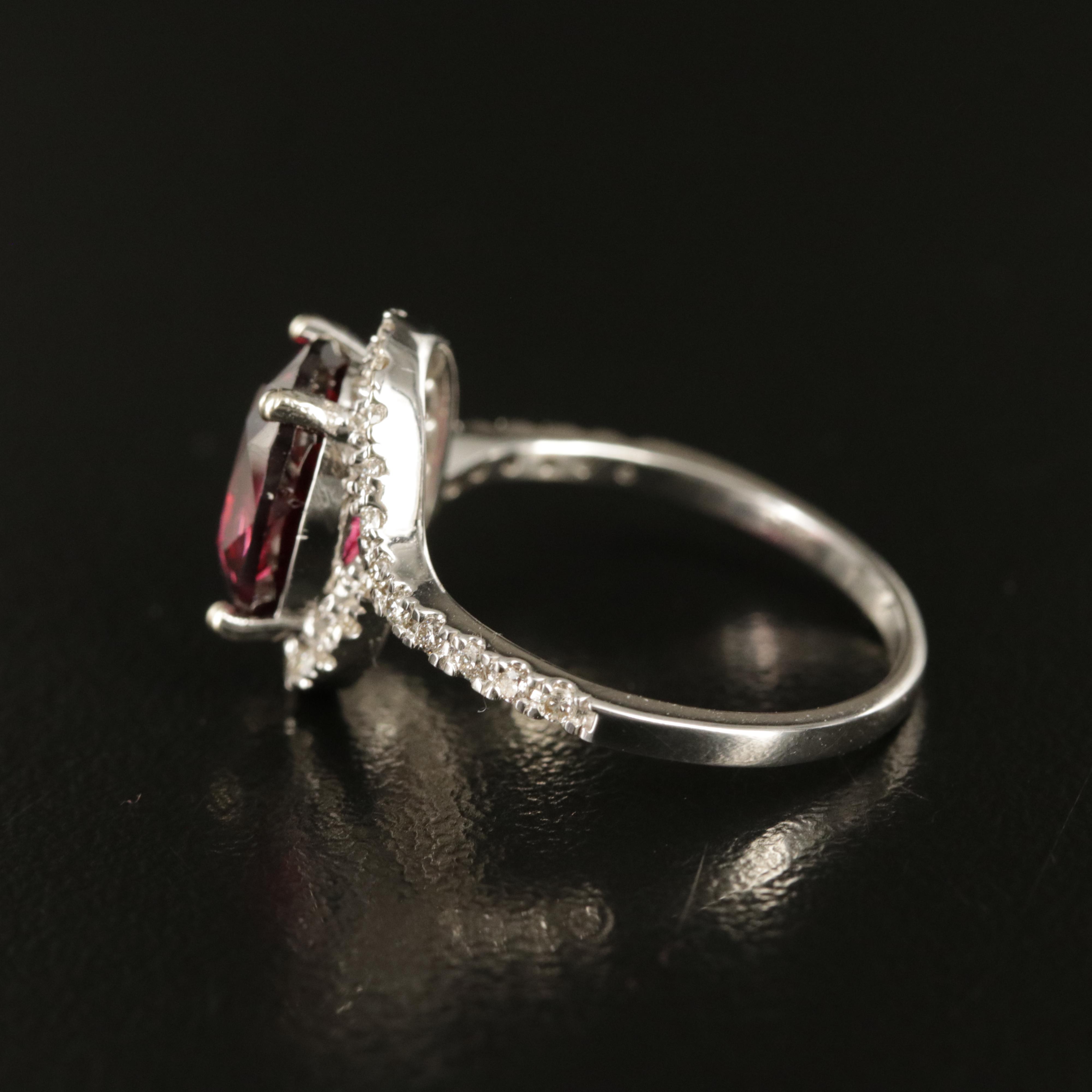 14K Garnet and Diamond Ring