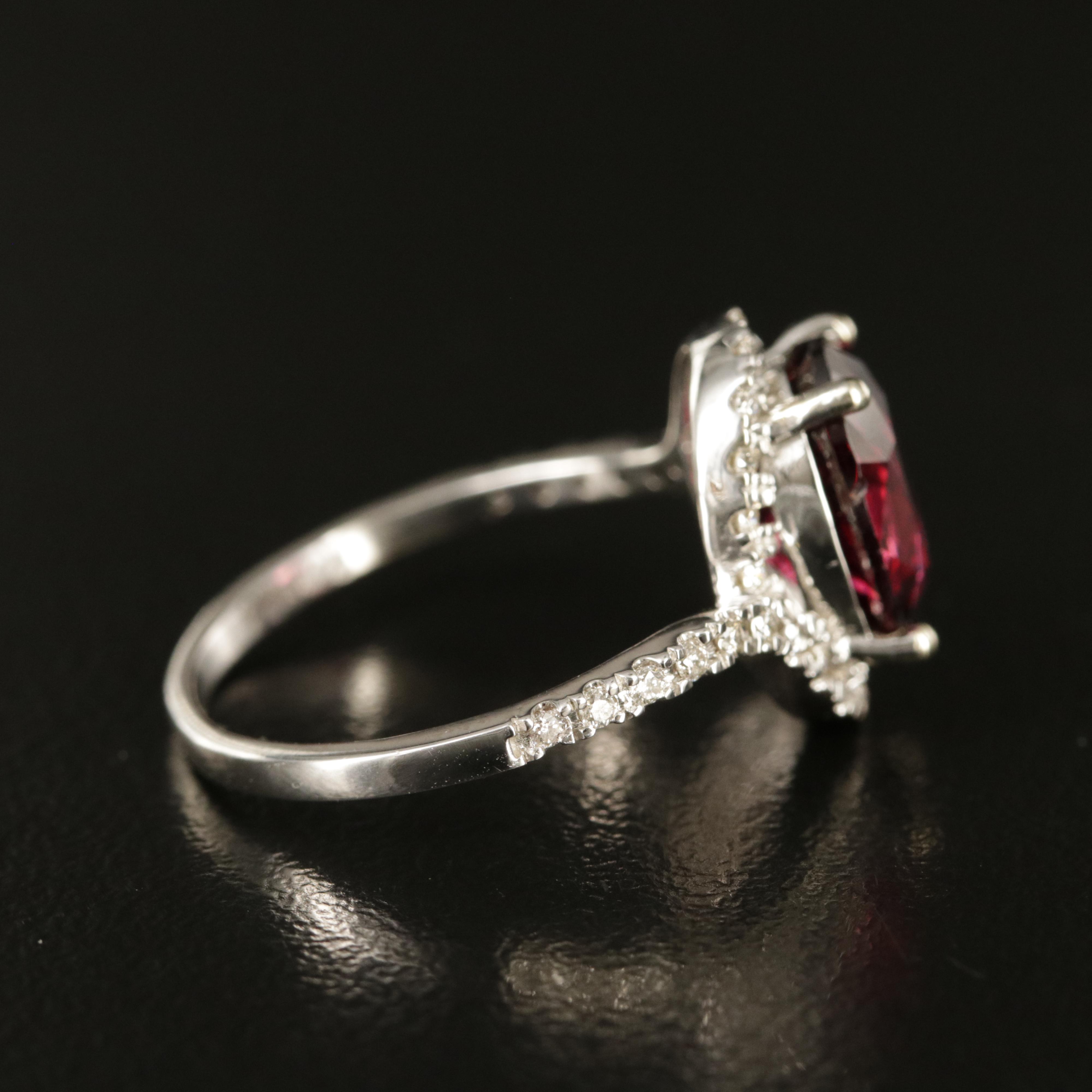 14K Garnet and Diamond Ring