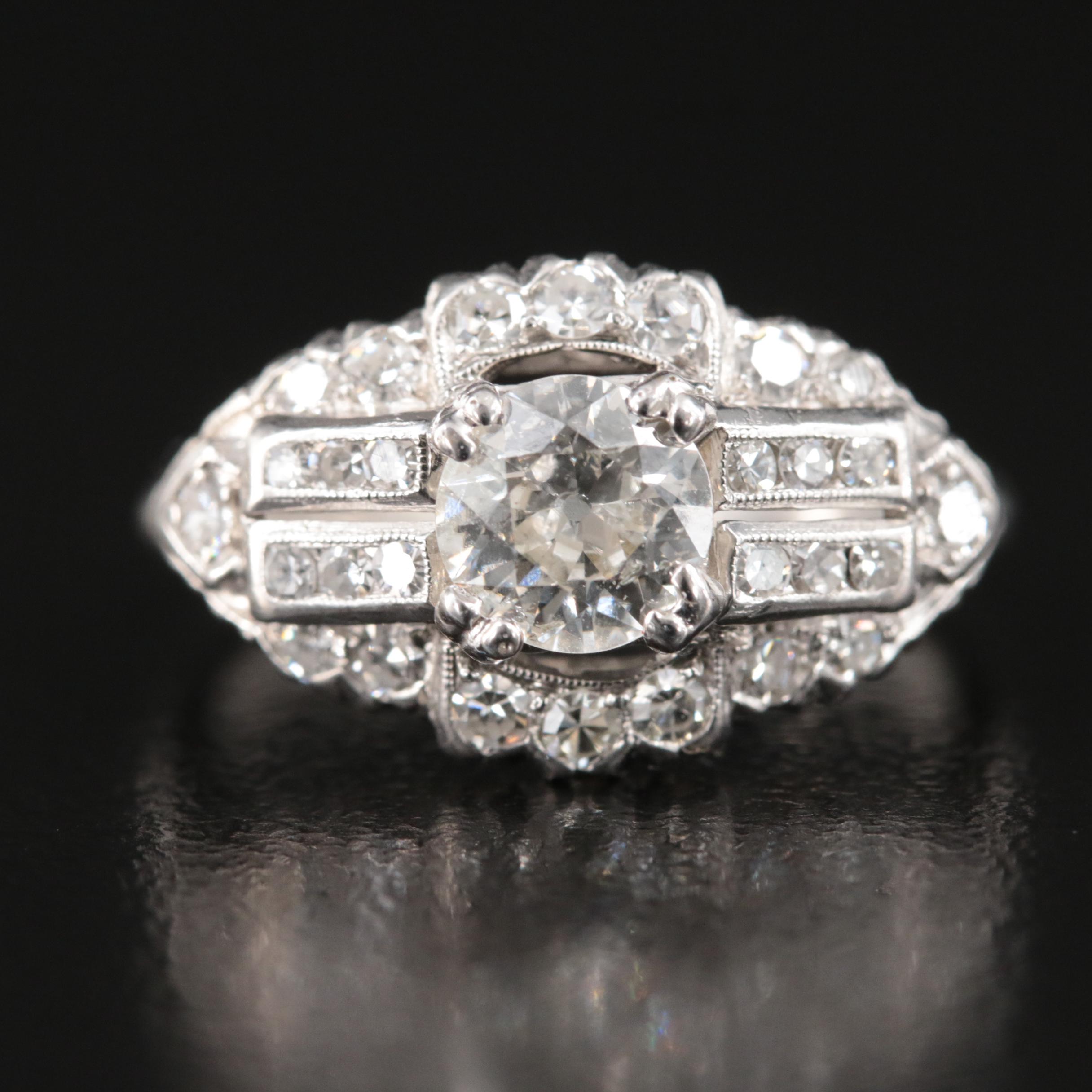 Platinum 0.90 CTW Diamond Ring