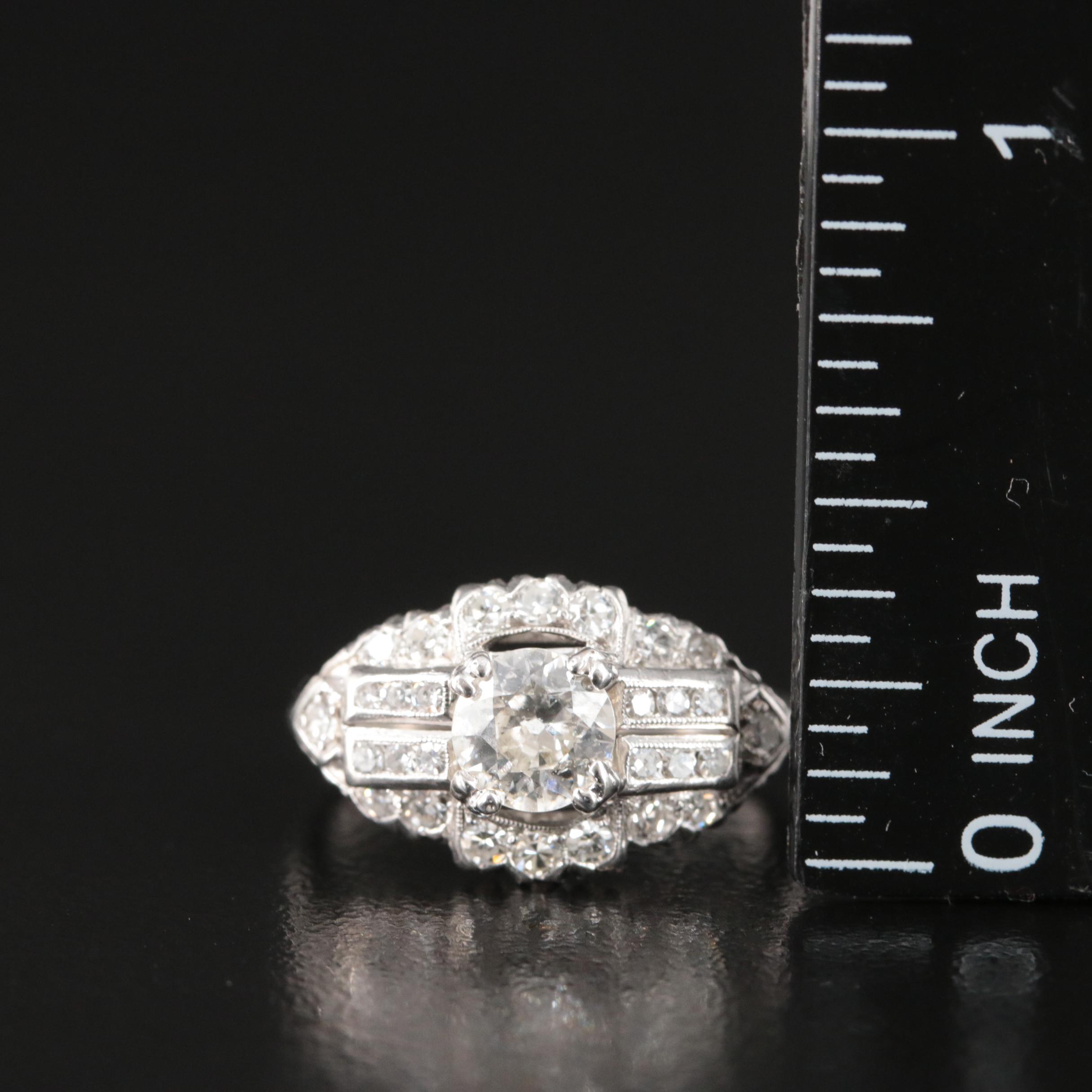 Platinum 0.90 CTW Diamond Ring