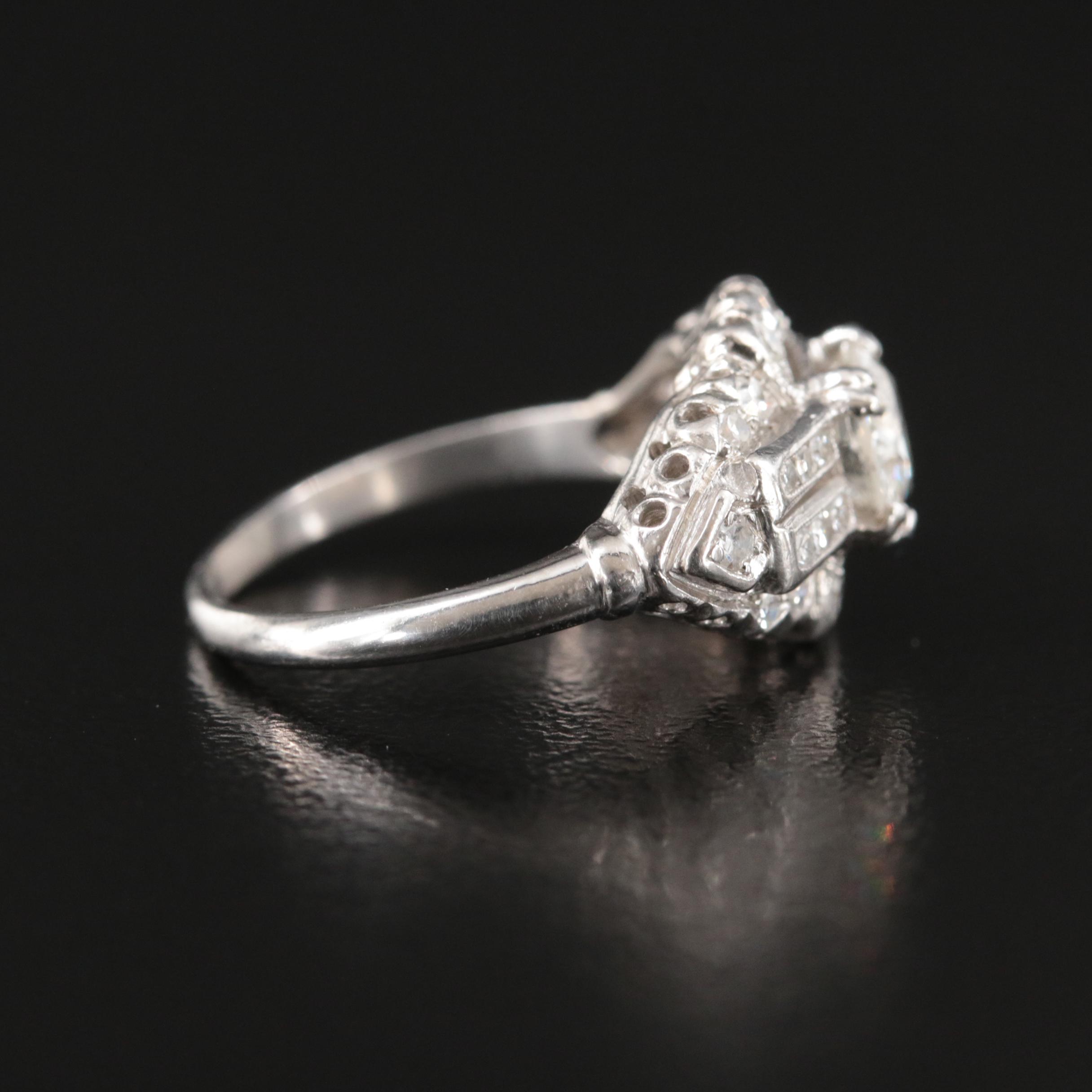 Platinum 0.90 CTW Diamond Ring