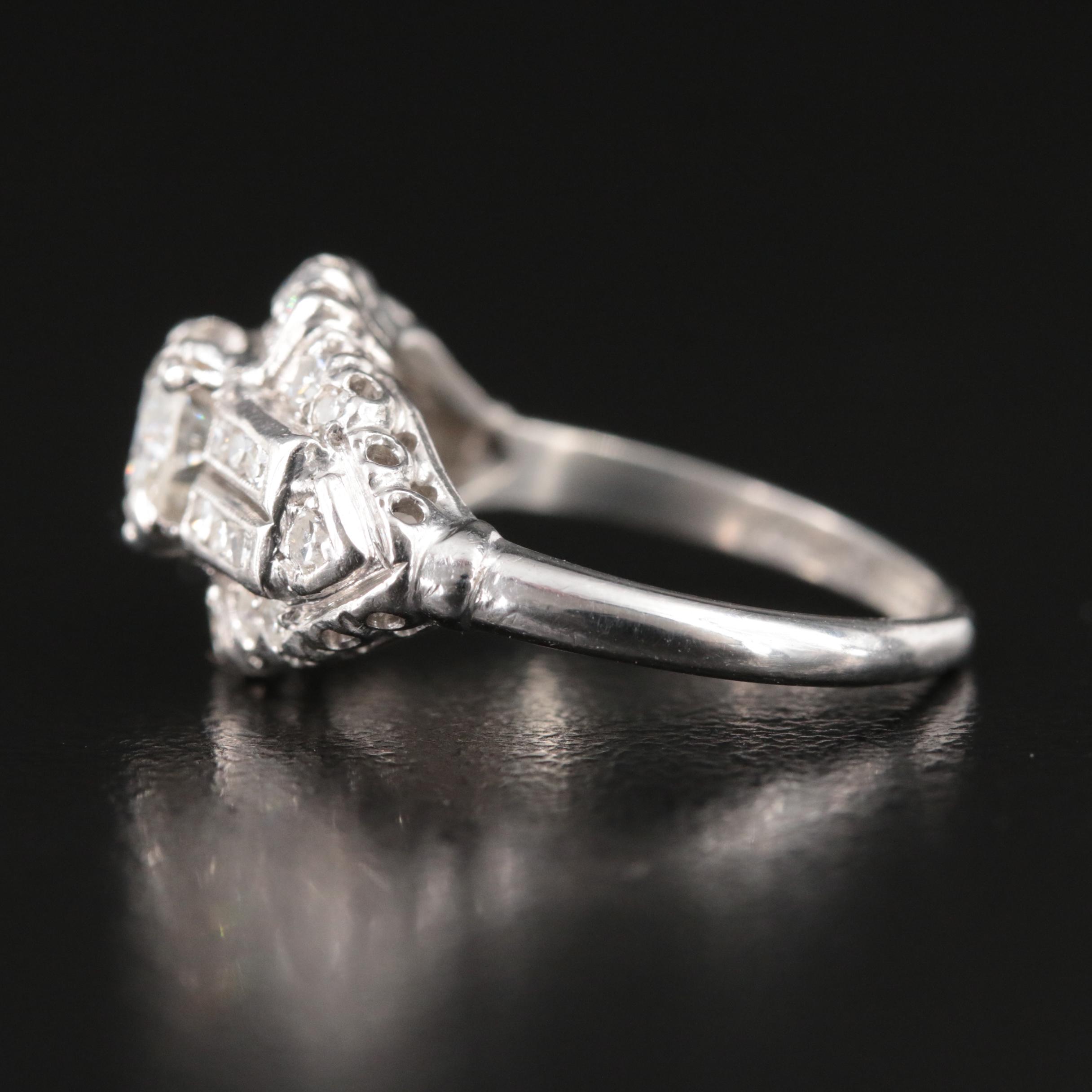 Platinum 0.90 CTW Diamond Ring