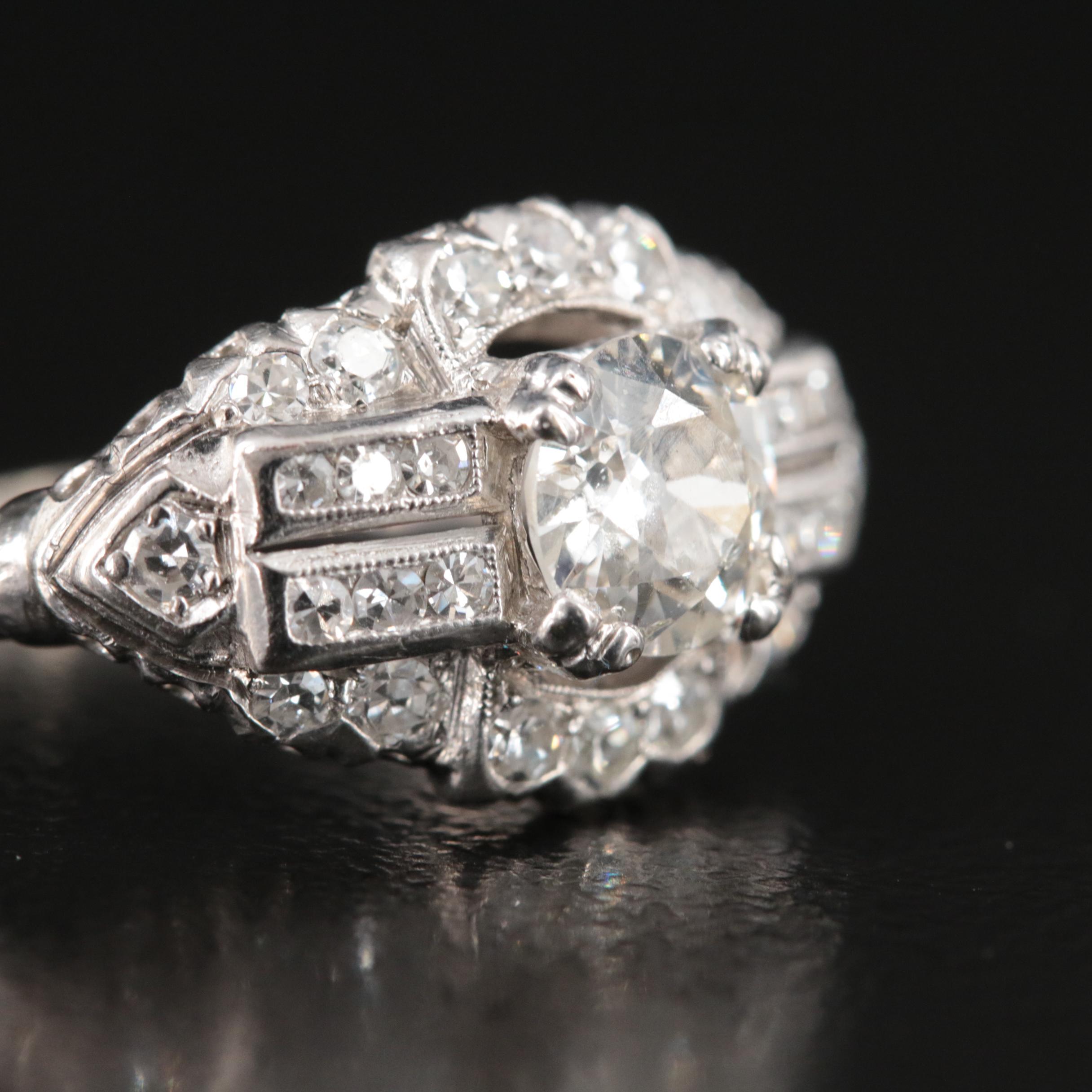 Platinum 0.90 CTW Diamond Ring