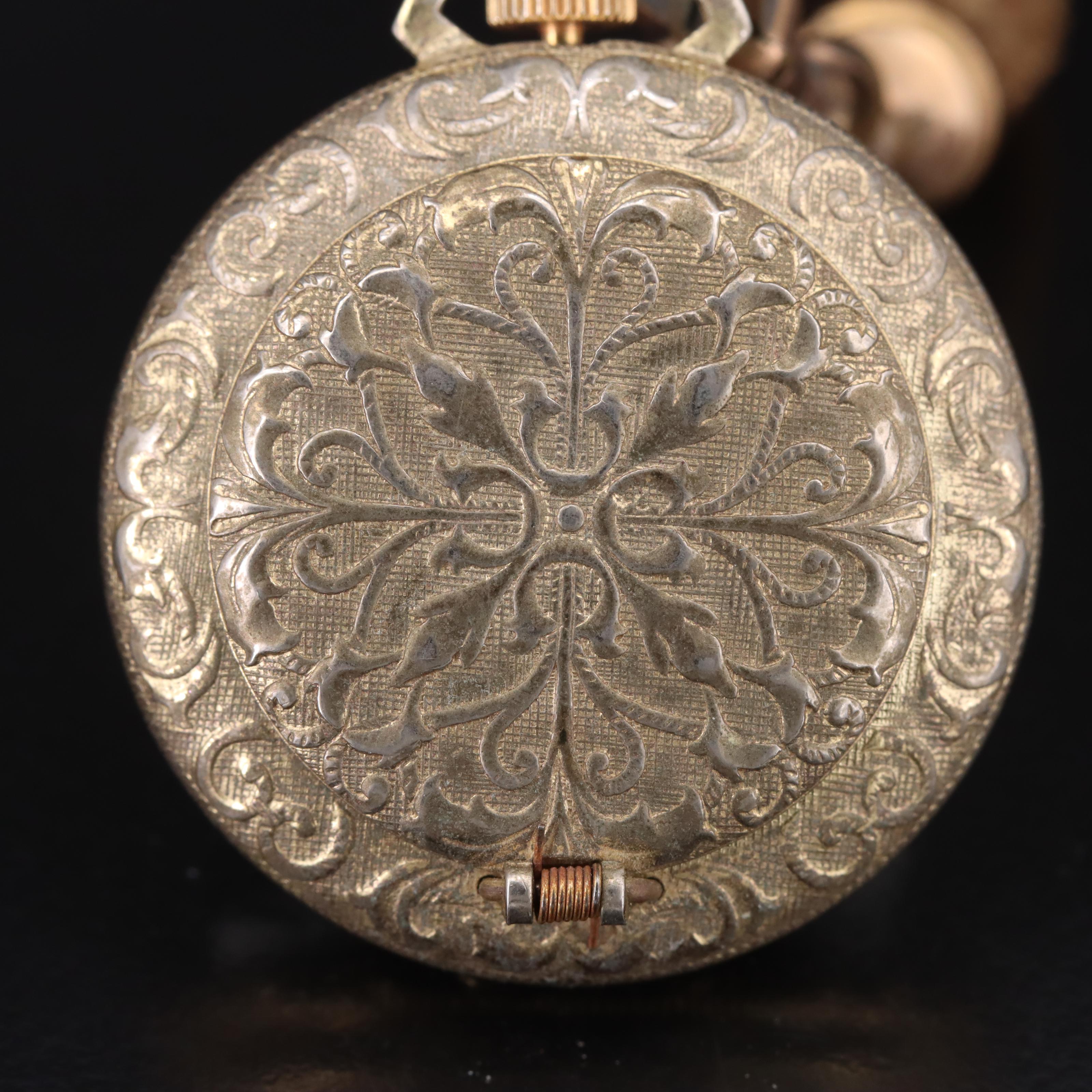 Pair of Vintage Pocket Watches with Fobs Including Woven Hair