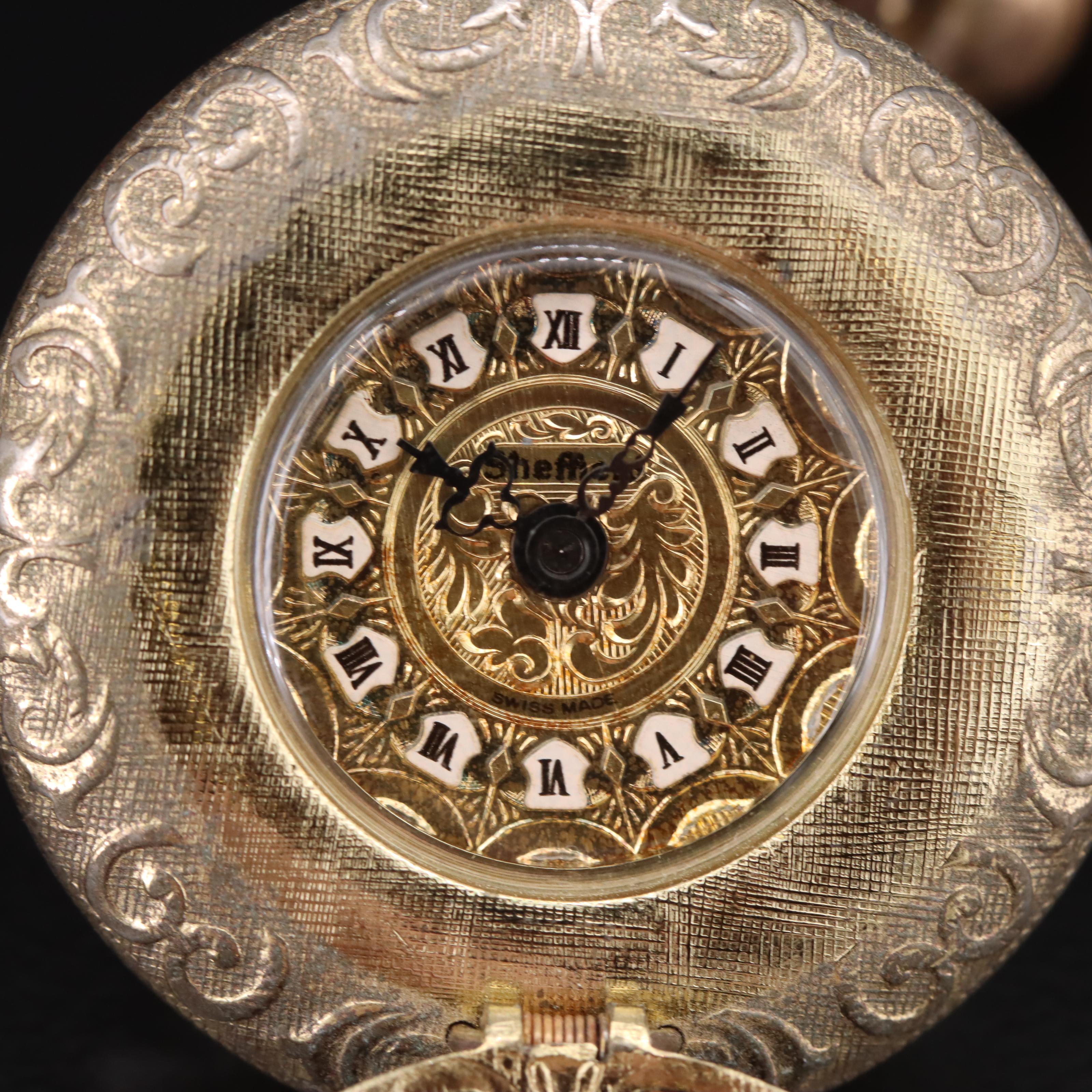 Pair of Vintage Pocket Watches with Fobs Including Woven Hair