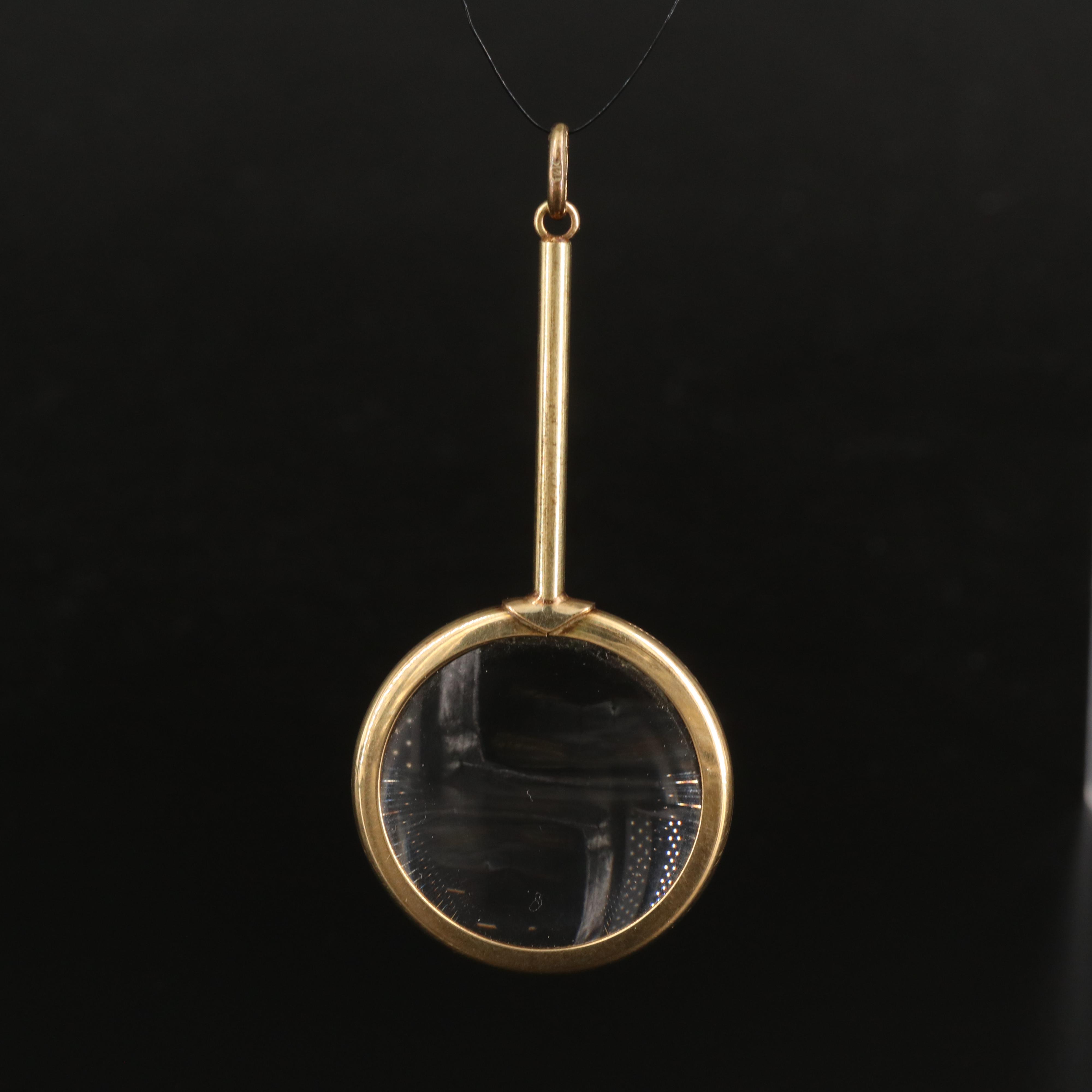 Vintage Italian 14K Magnifying Glass Pendant