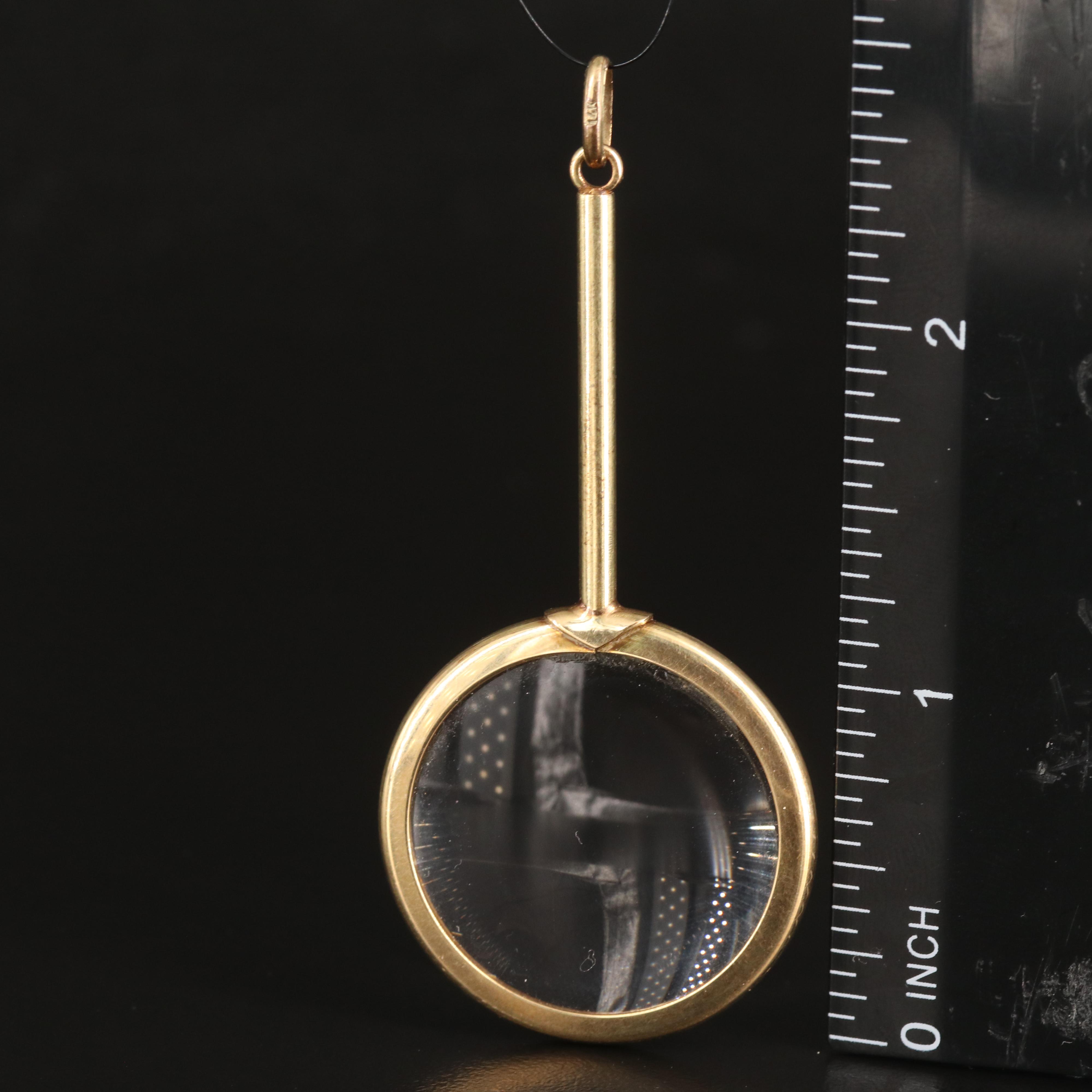 Vintage Italian 14K Magnifying Glass Pendant