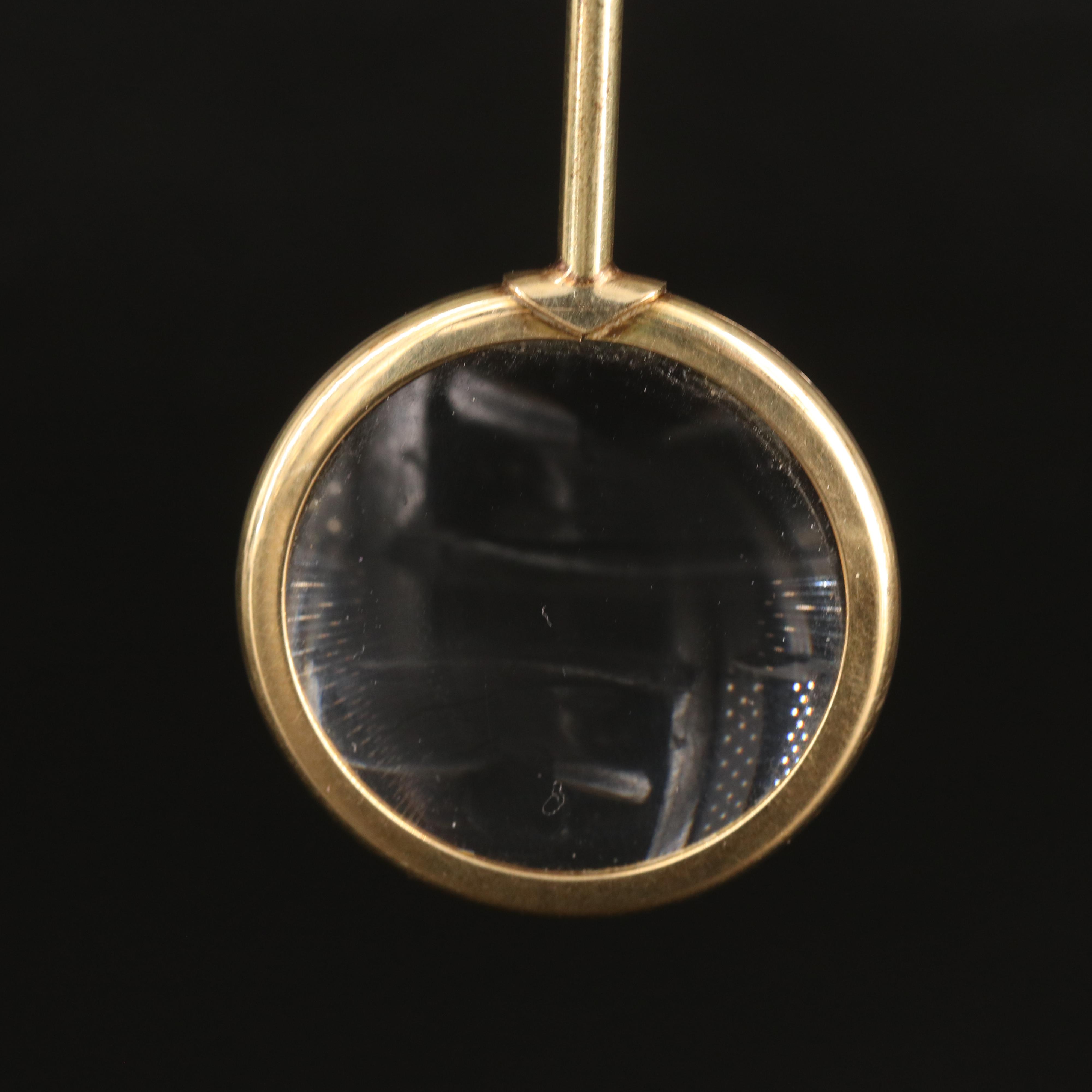 Vintage Italian 14K Magnifying Glass Pendant
