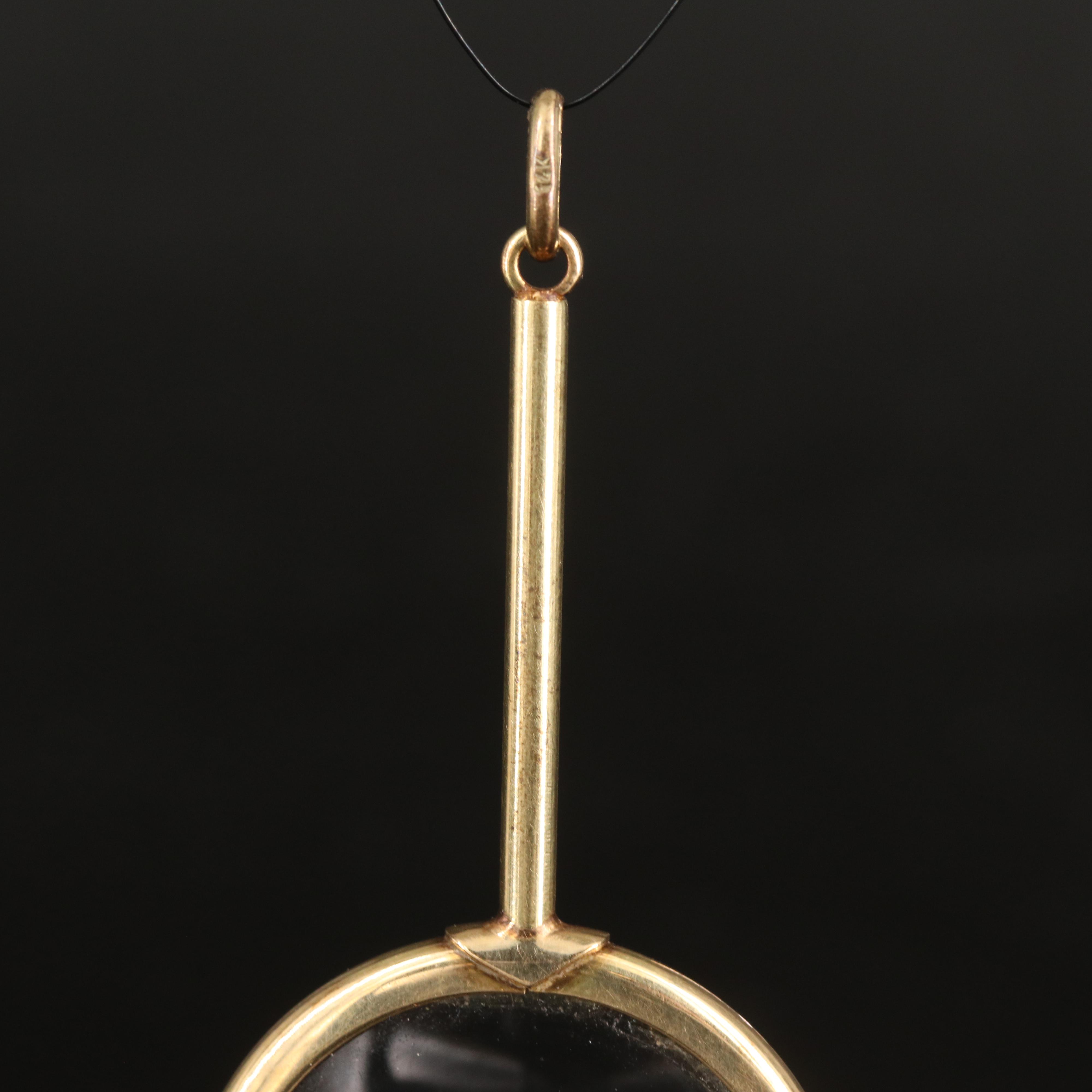 Vintage Italian 14K Magnifying Glass Pendant