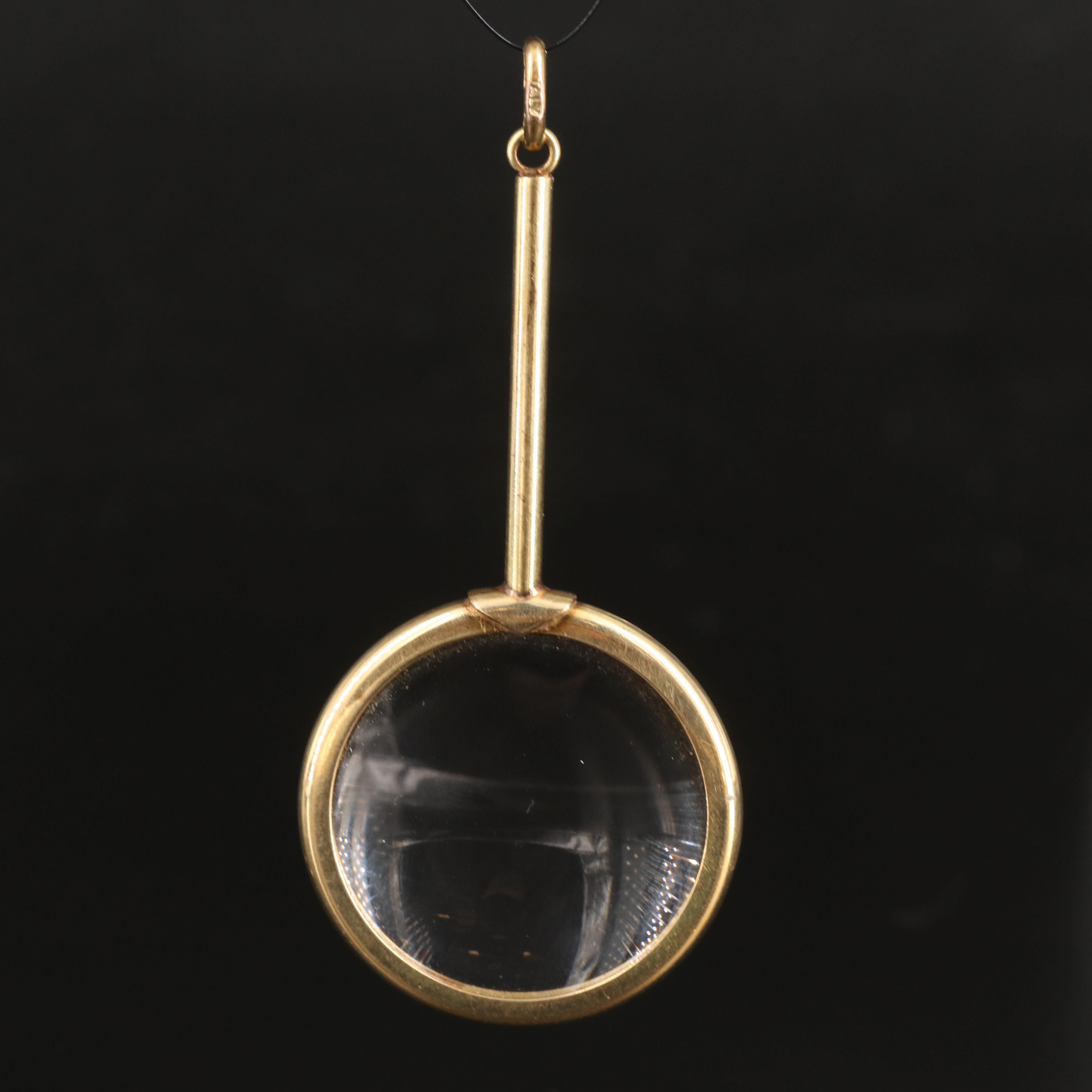 Vintage Italian 14K Magnifying Glass Pendant