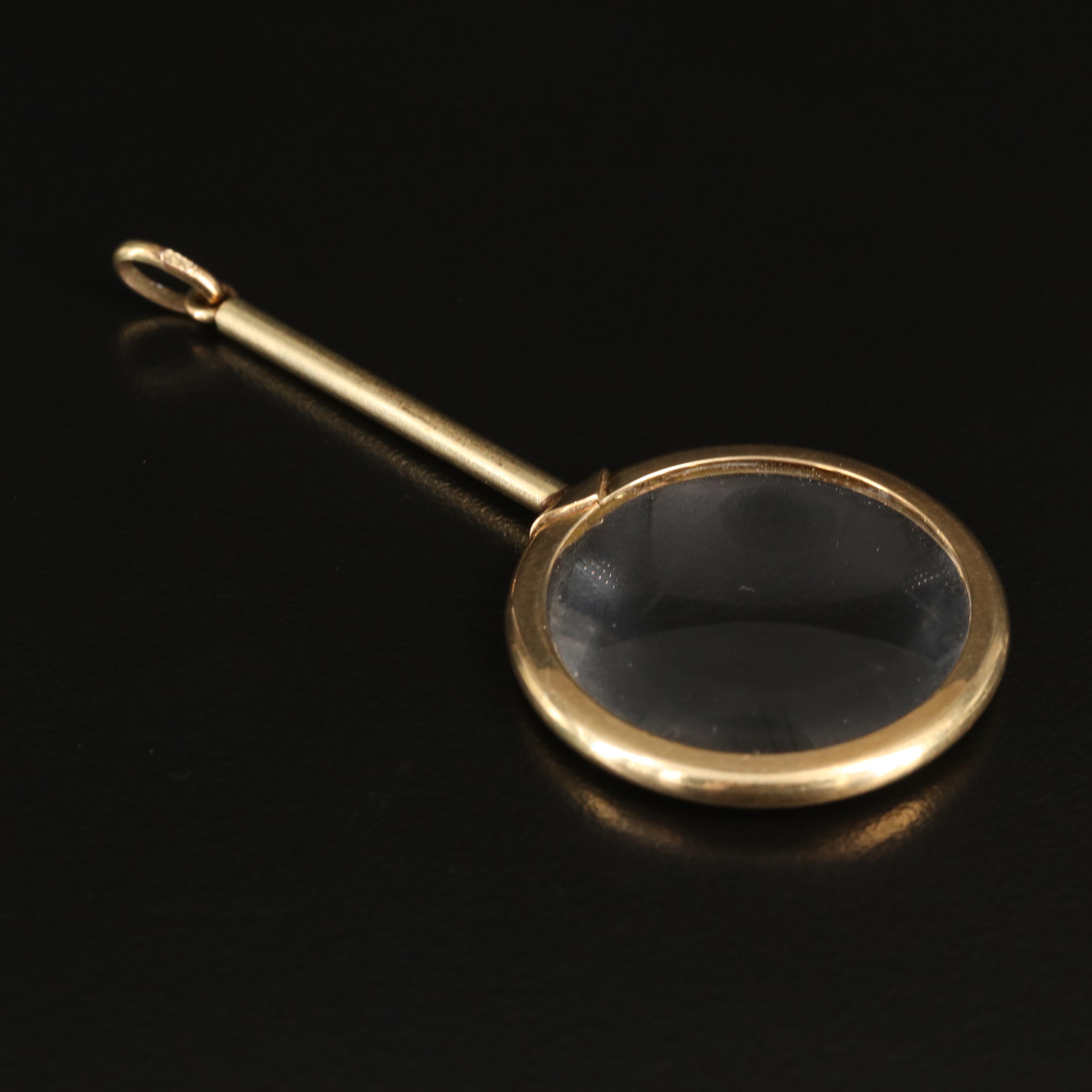 Vintage Italian 14K Magnifying Glass Pendant