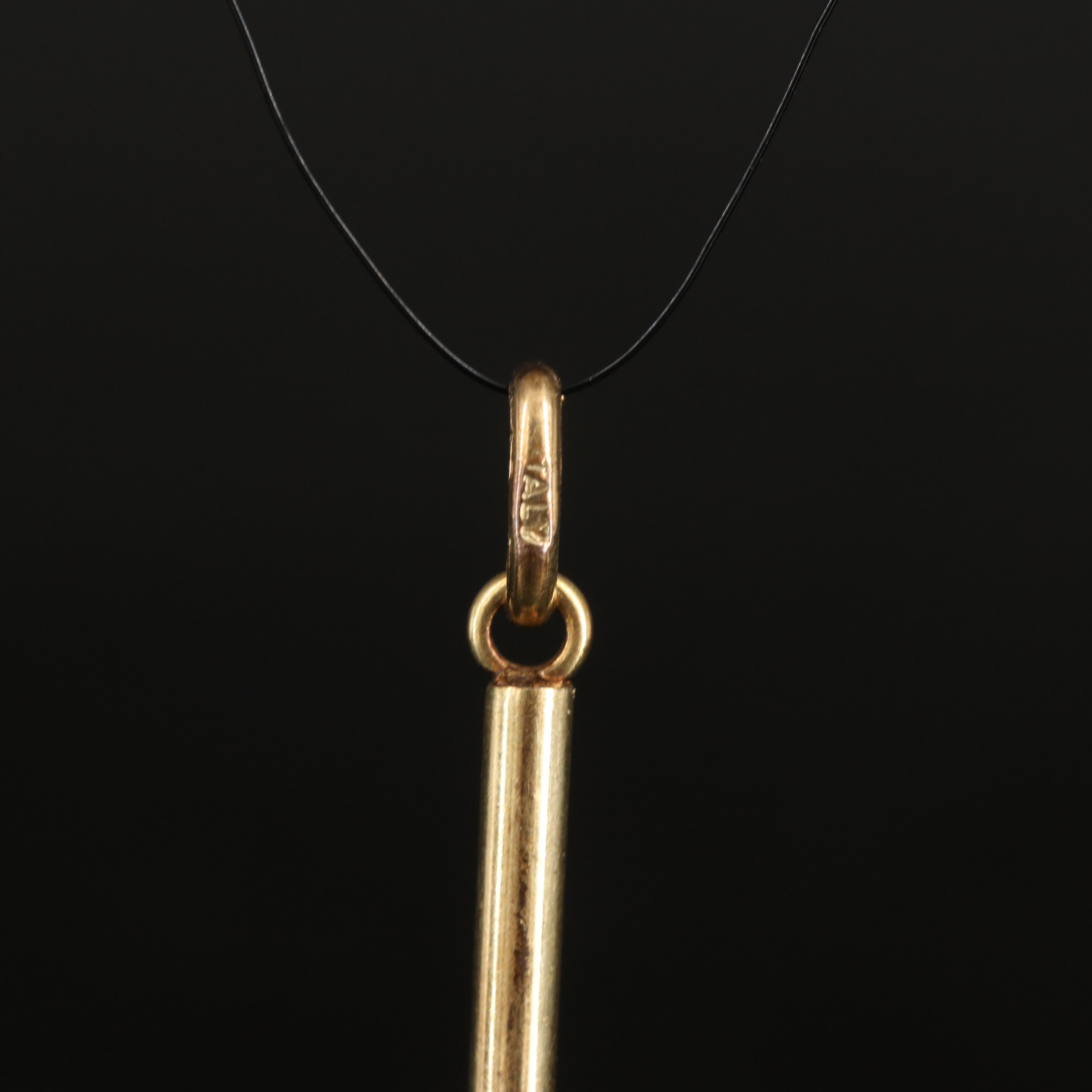 Vintage Italian 14K Magnifying Glass Pendant