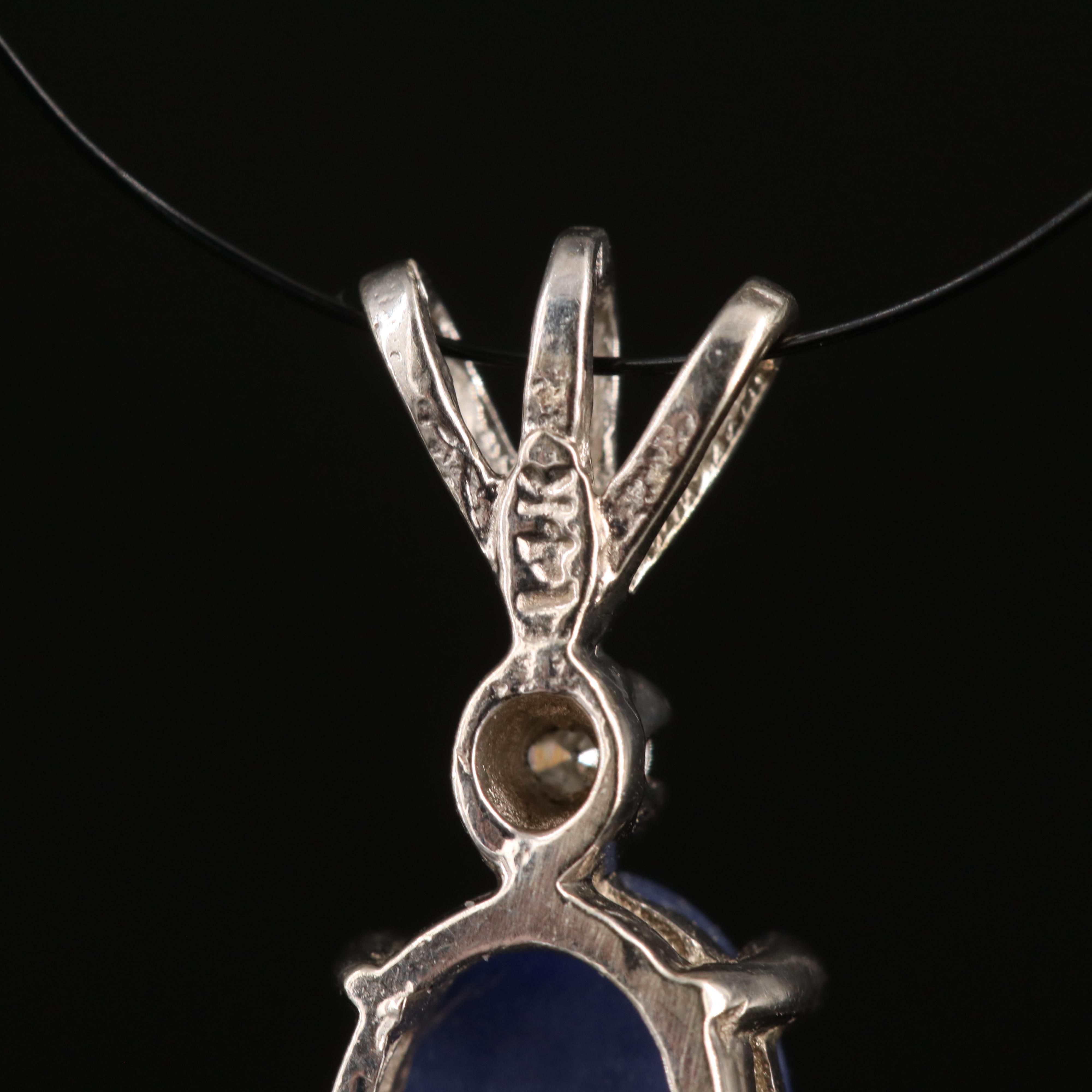 14K Star Sapphire and Diamond Pendant