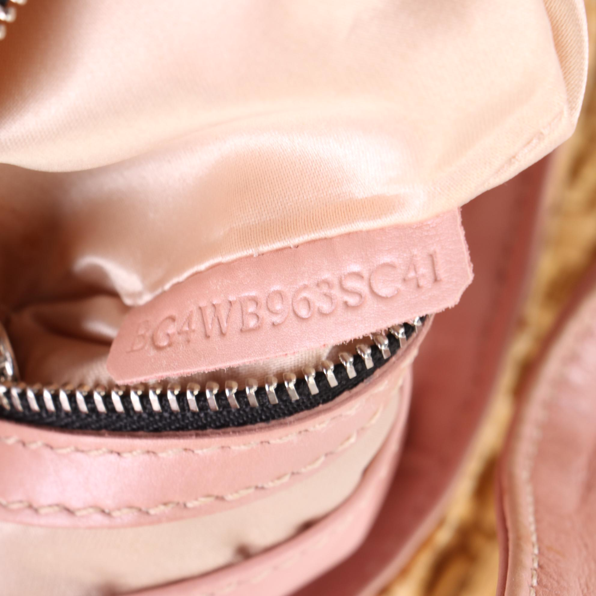 Valentino Bow Woven Raffia Hobo Bag with Pink Leather Trim