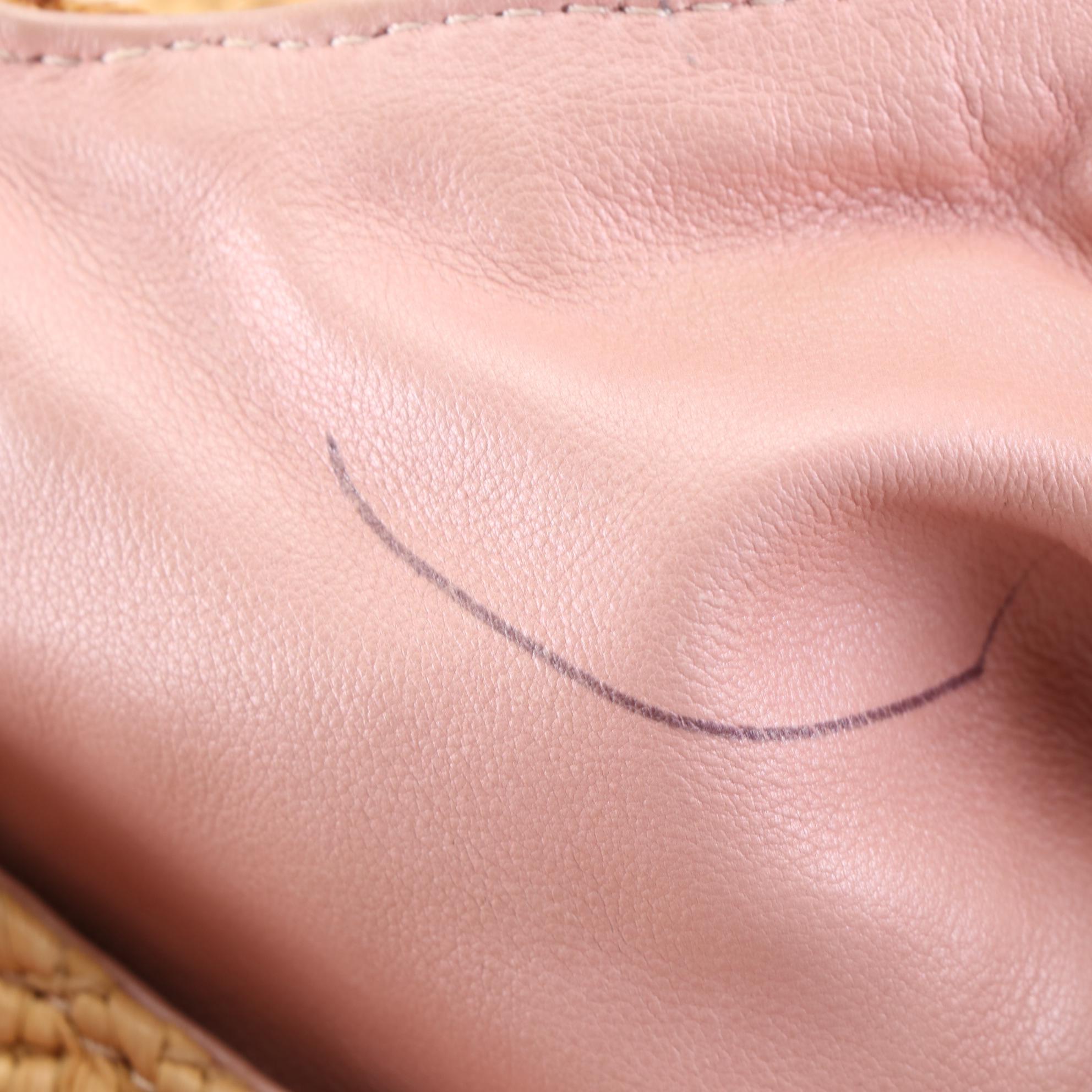 Valentino Bow Woven Raffia Hobo Bag with Pink Leather Trim