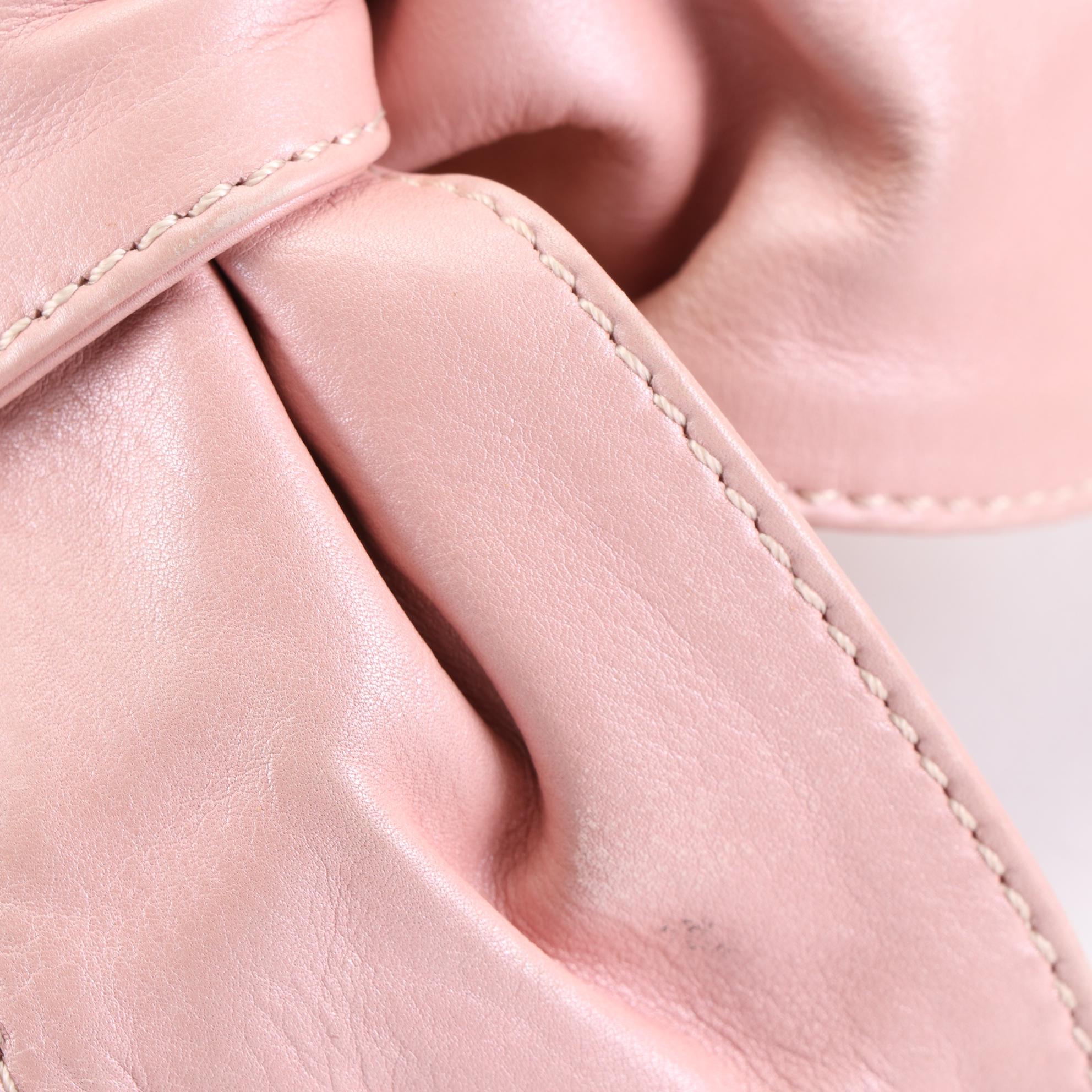 Valentino Bow Woven Raffia Hobo Bag with Pink Leather Trim