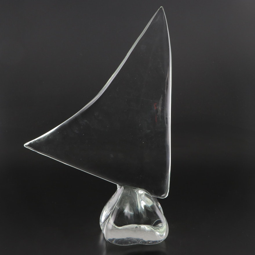 Signed Licio Zanetti Murano Art Glass Sailboat Figurine