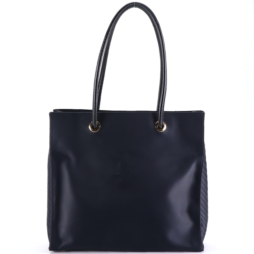 Yves Saint Laurent Shoulder Tote in Nylon and Leather