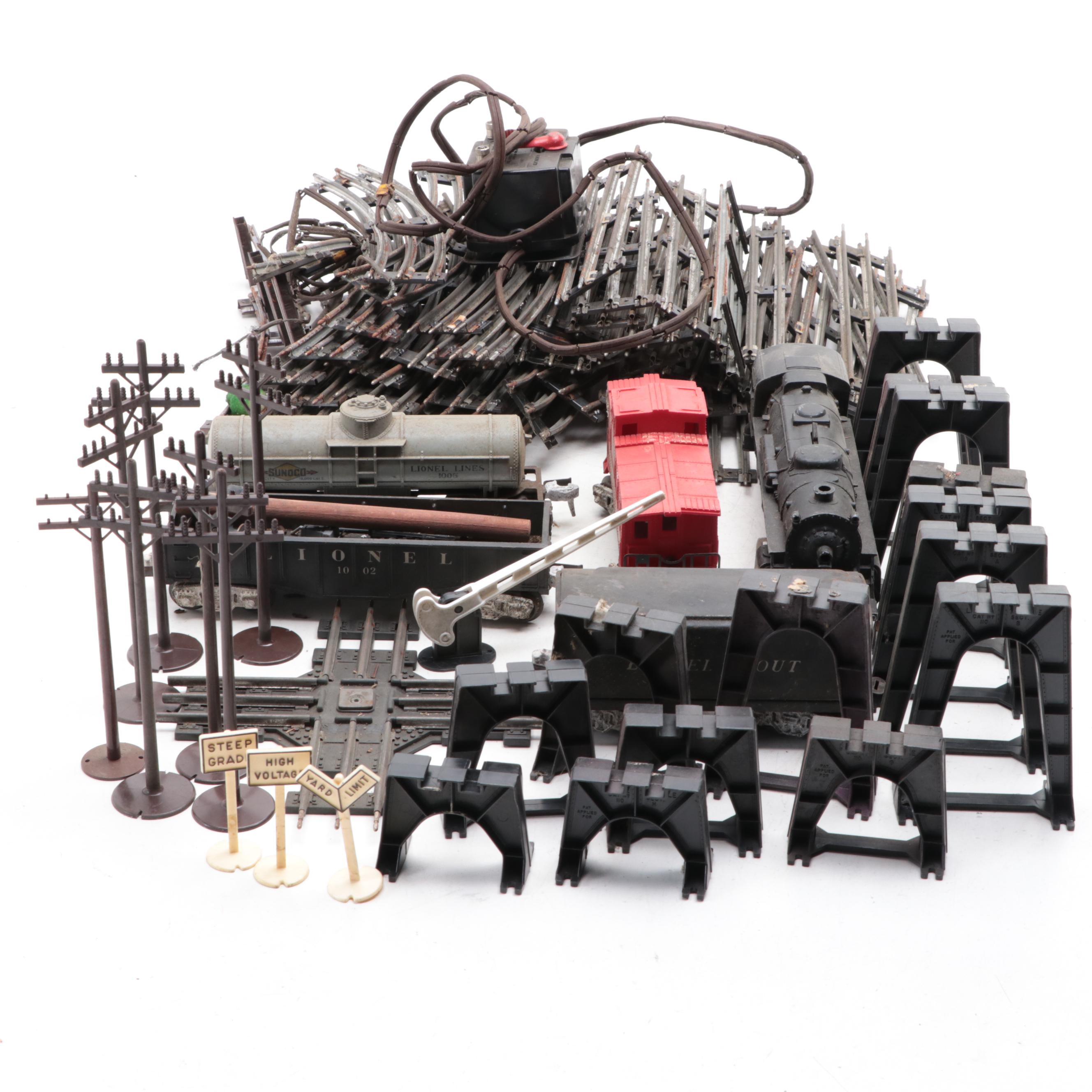 Lionel O-Scale Train Cars, Locomotive, Tracks and Accessories
