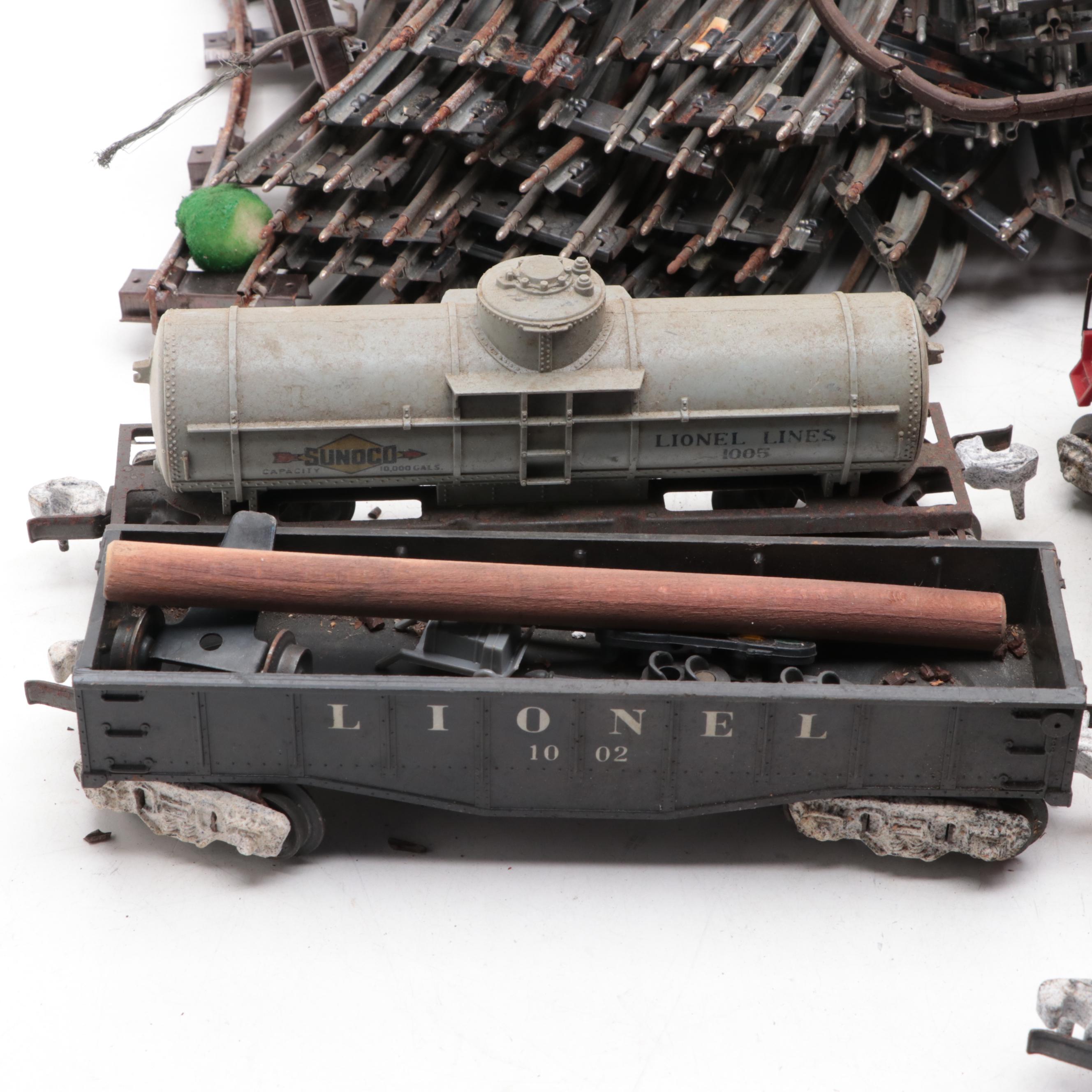 Lionel O-Scale Train Cars, Locomotive, Tracks and Accessories