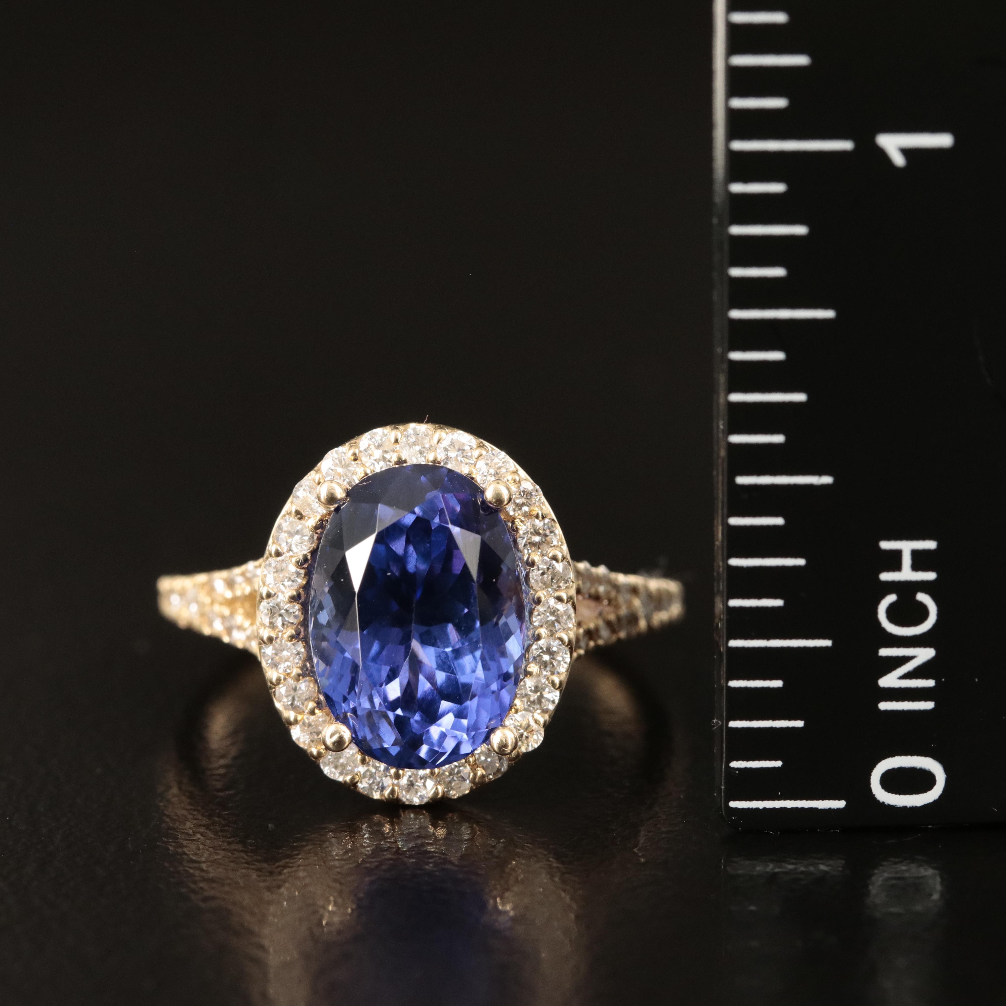 14K 4.90 CT Tanzanite and Diamond Ring