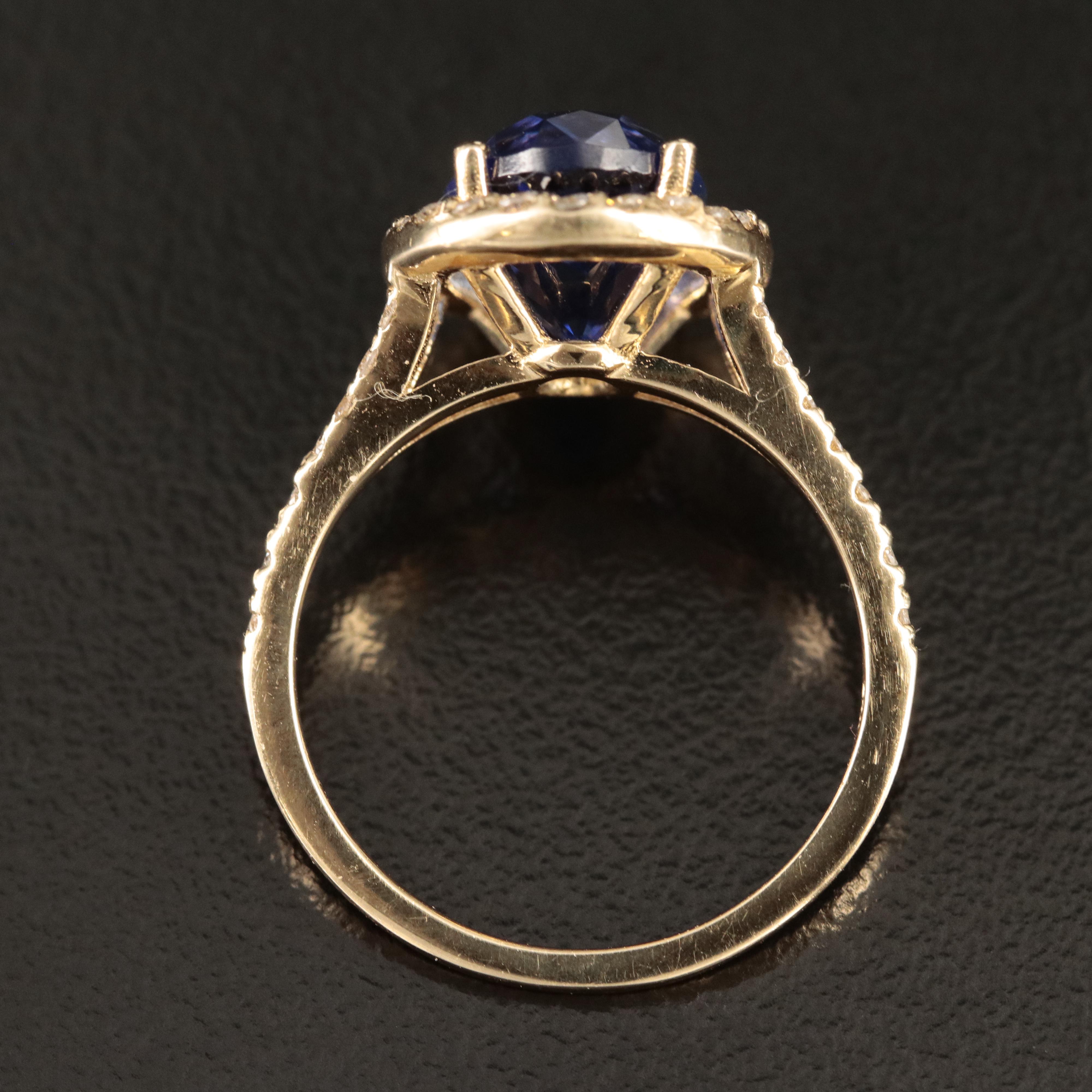 14K 4.90 CT Tanzanite and Diamond Ring