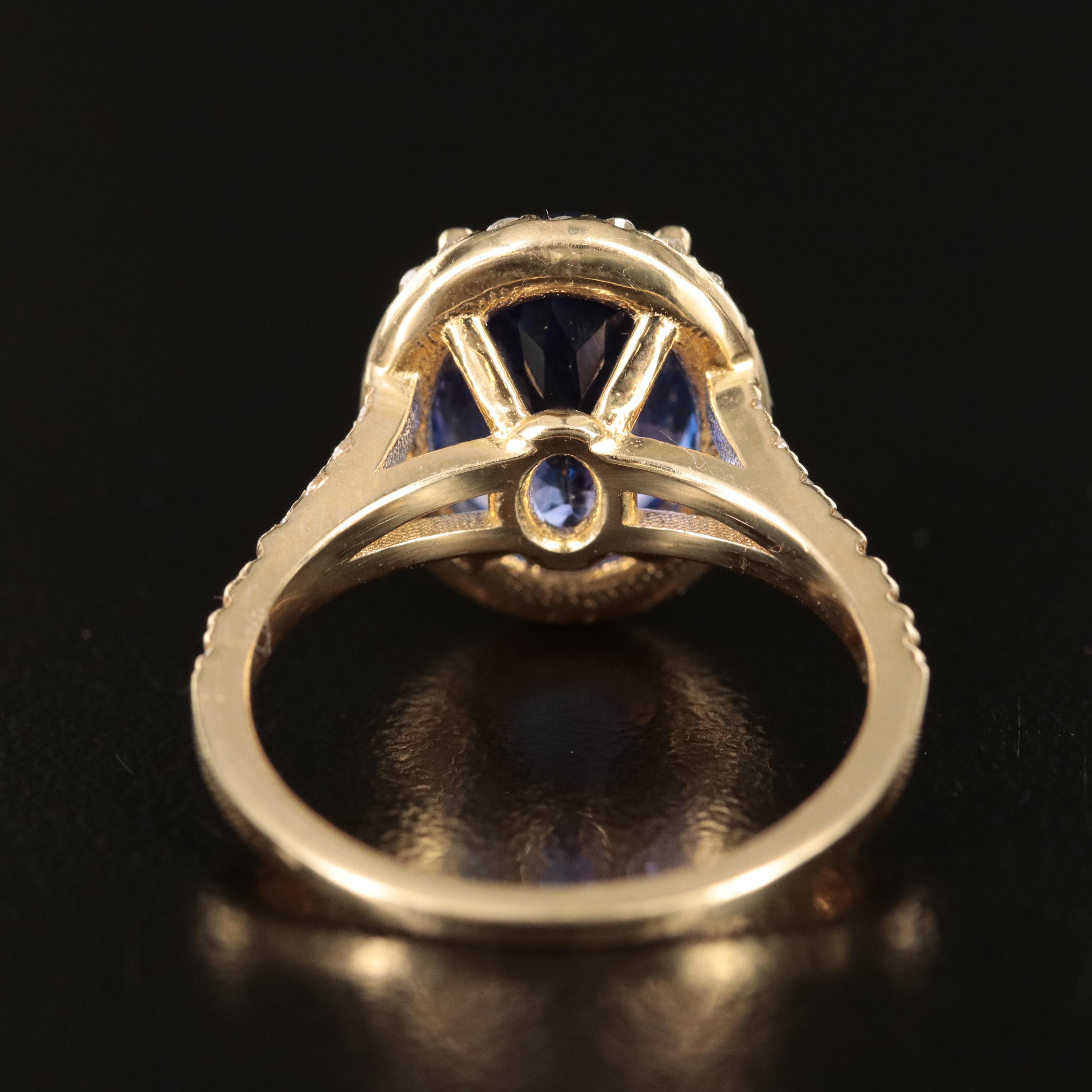 14K 4.90 CT Tanzanite and Diamond Ring