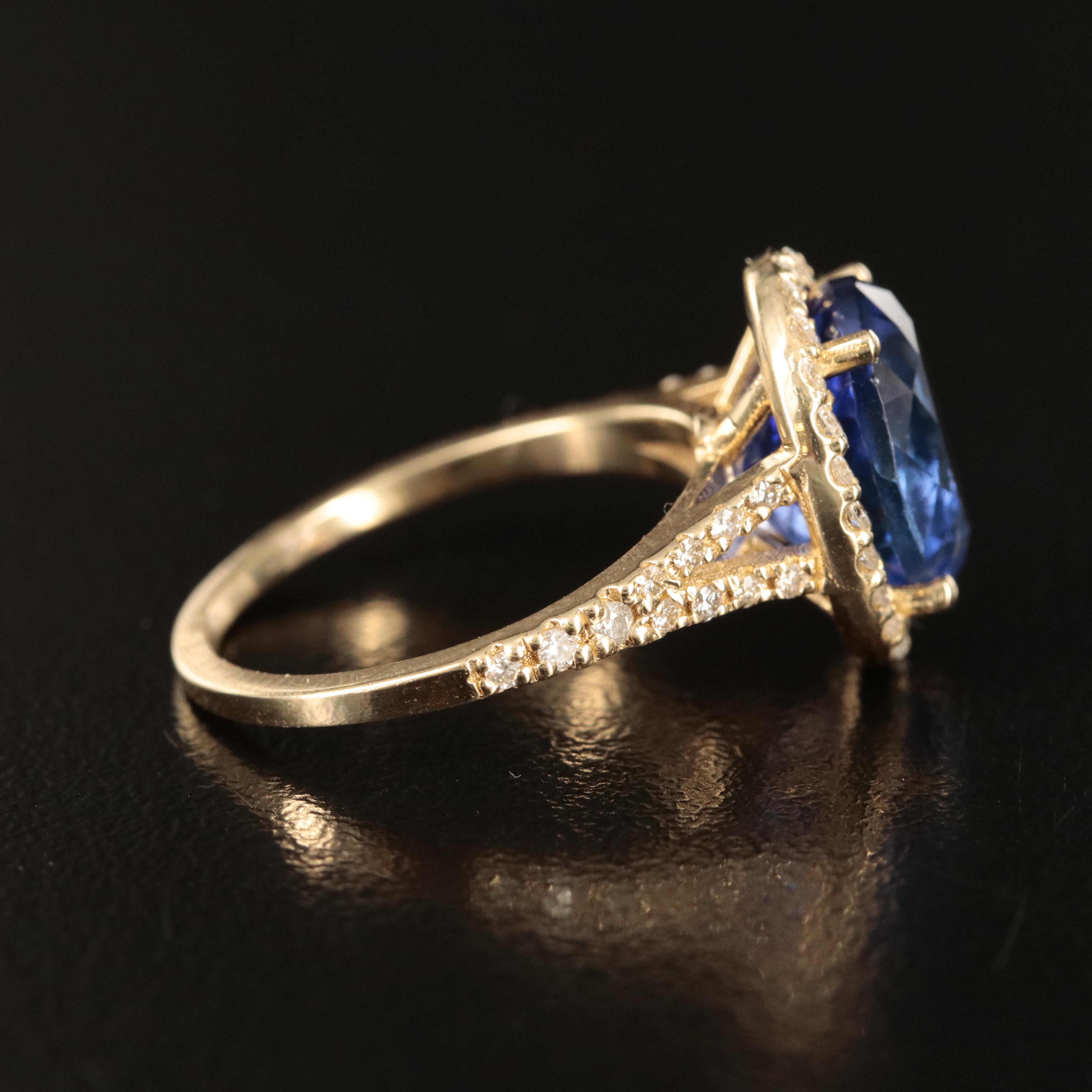 14K 4.90 CT Tanzanite and Diamond Ring